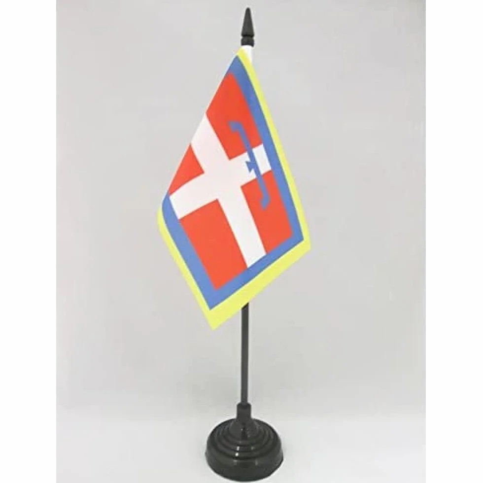 AZ FLAG Bandiera Da Tavolo Piemonte 15x10cm - Piccola Bandierina Piemontese Regione Italia