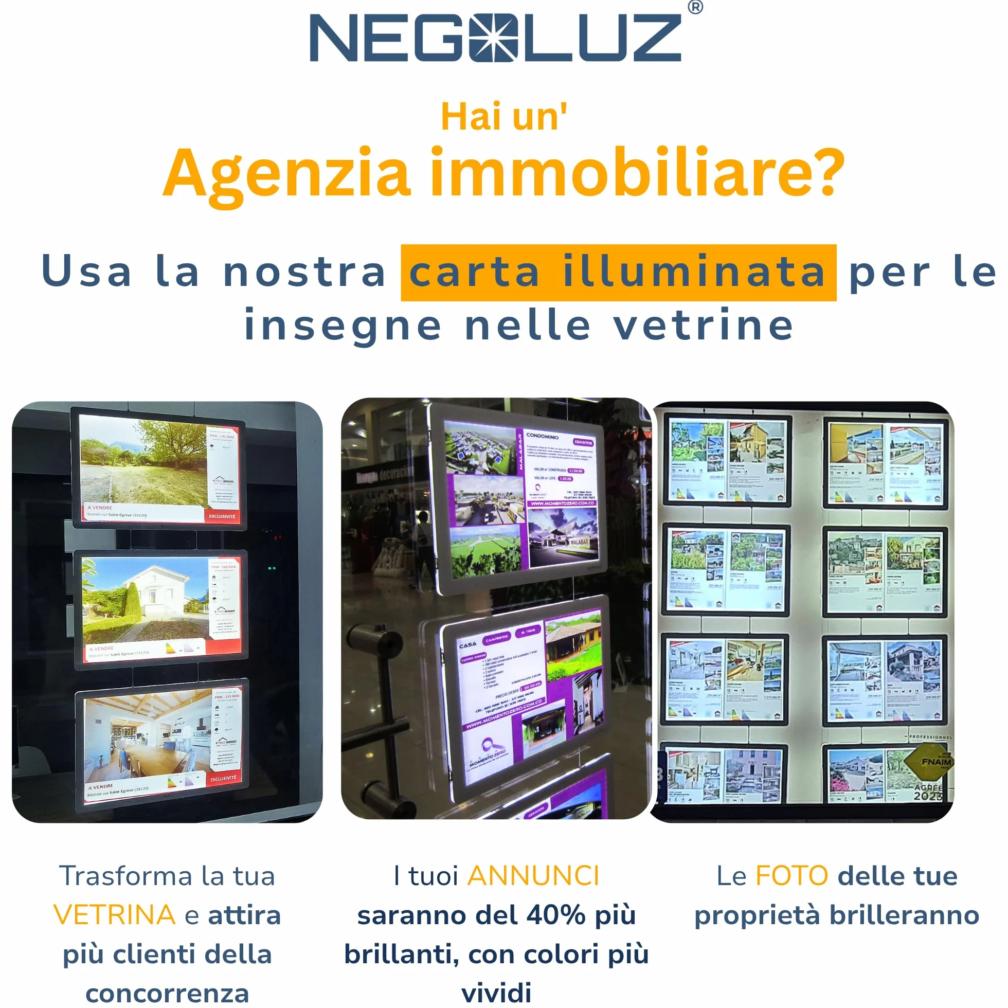 Carta Backlight A4 Retroilluminata PRO 100 Fogli per Porta Poster Vetrina LED e Porta Menu Luminoso NegoLuz