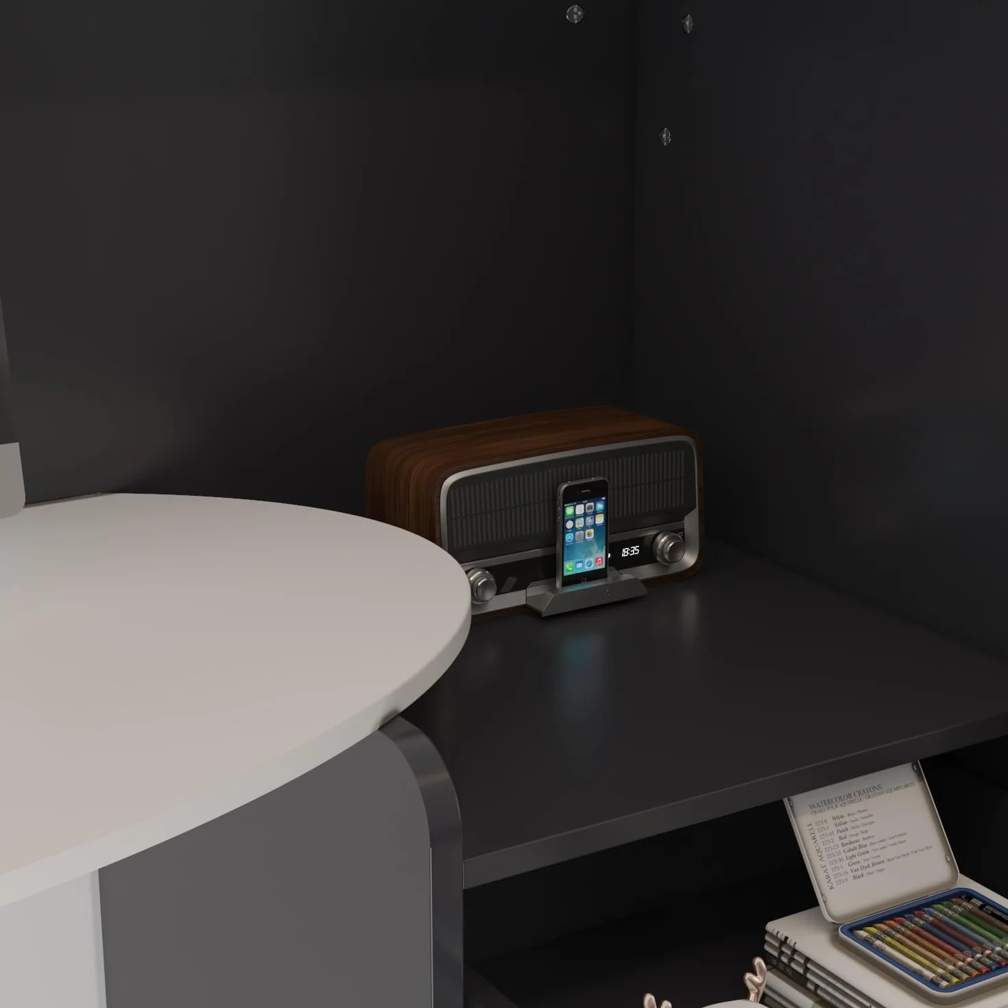 Banco reception,reception tavolo bancone, Banco reception con ripiano aperto e 1 cassetto con serratura, banco reception ufficio bancone, MDF, 40 x 121 x 110cm, Bianco, Grigio Scuro