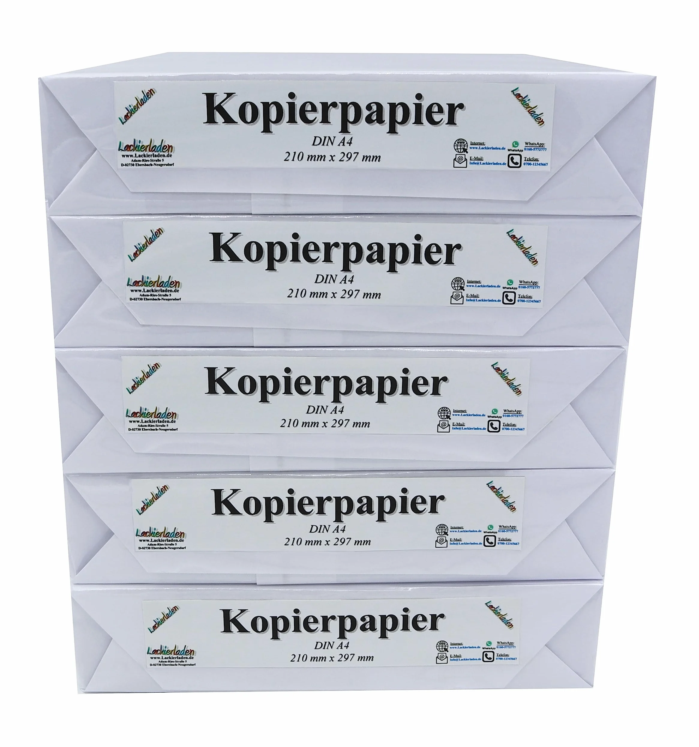 2500x Carta fotocopie DIN Foglio A4, 80g/qm