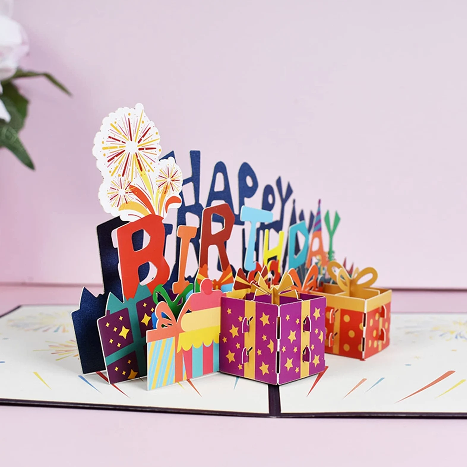 Biglietti d' auguri Biglietto di auguri 3D compleanno BUON COMPLEANNO Carta a pop- up fatta a mano con busta per ragazza bambini moglie compleanno Biglietti augurali Compleanno