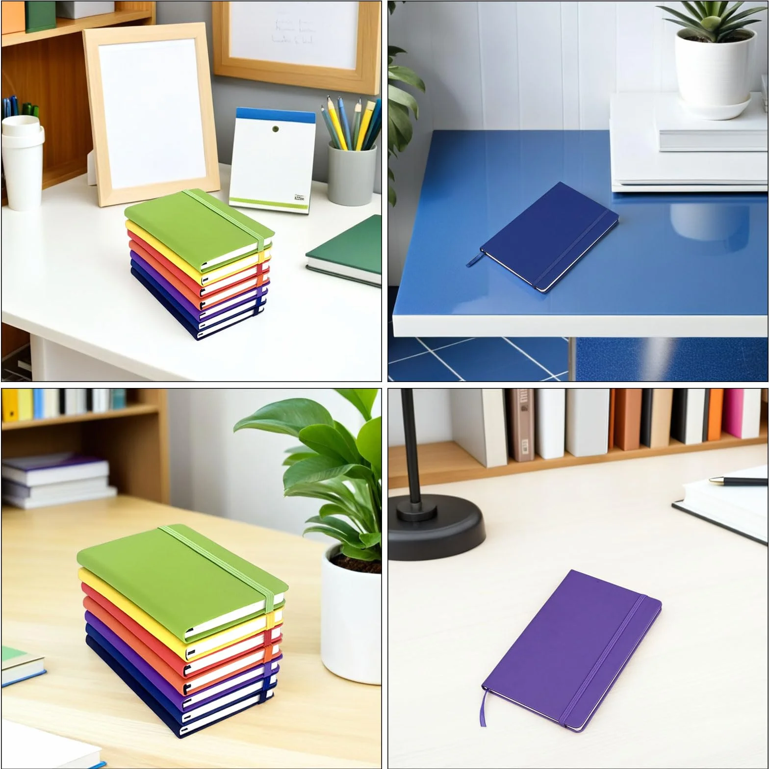 Set di 7 Piccoli Quaderni A6 con Copertina in Pu, Righe Medie, Cinturino Elastico per Organizzazione Efficiente e Uso Scolastico per Studenti Sempre in Movimento