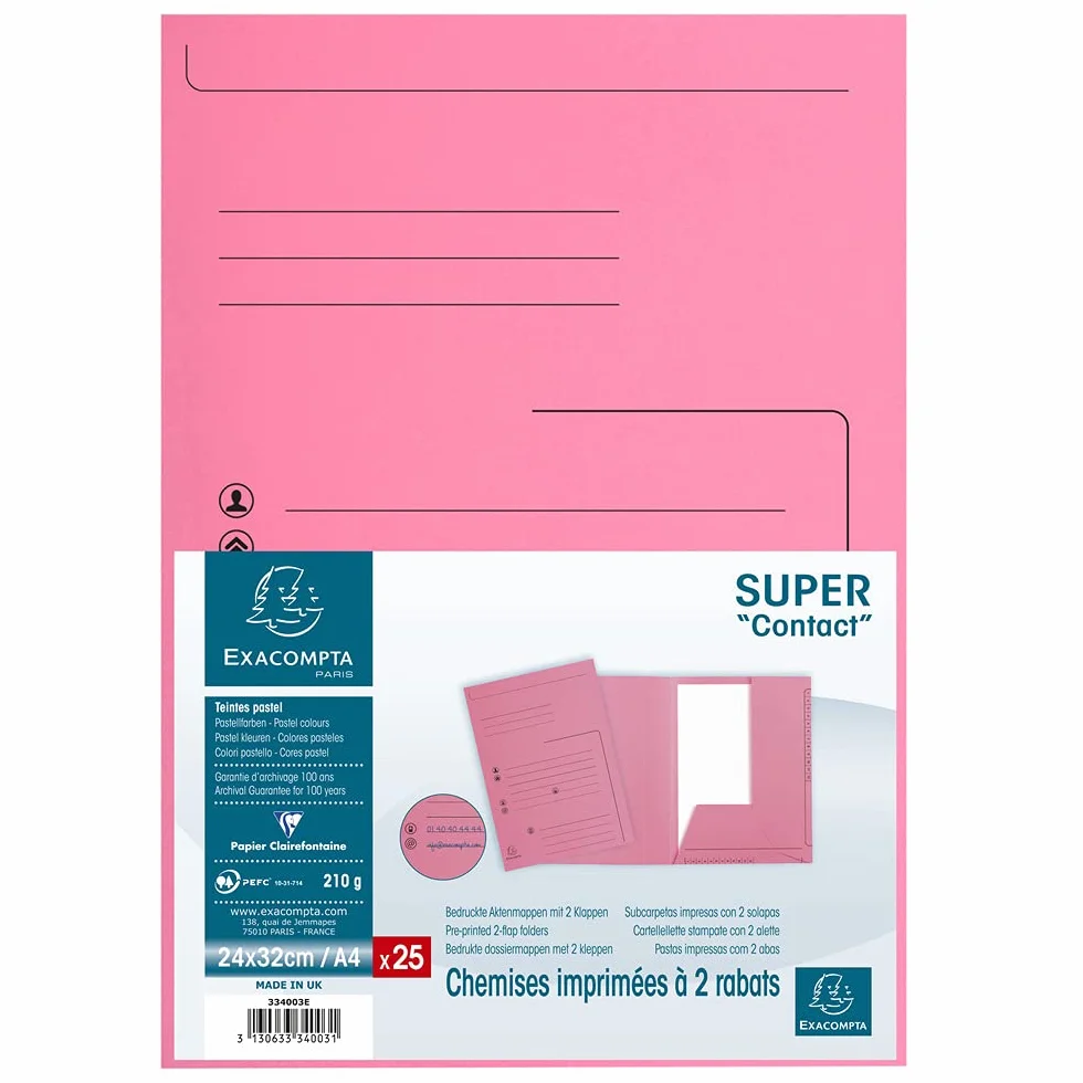 EXACOMPTA 334000E cf.25 cartell. 2al.SUPER210Contact ass