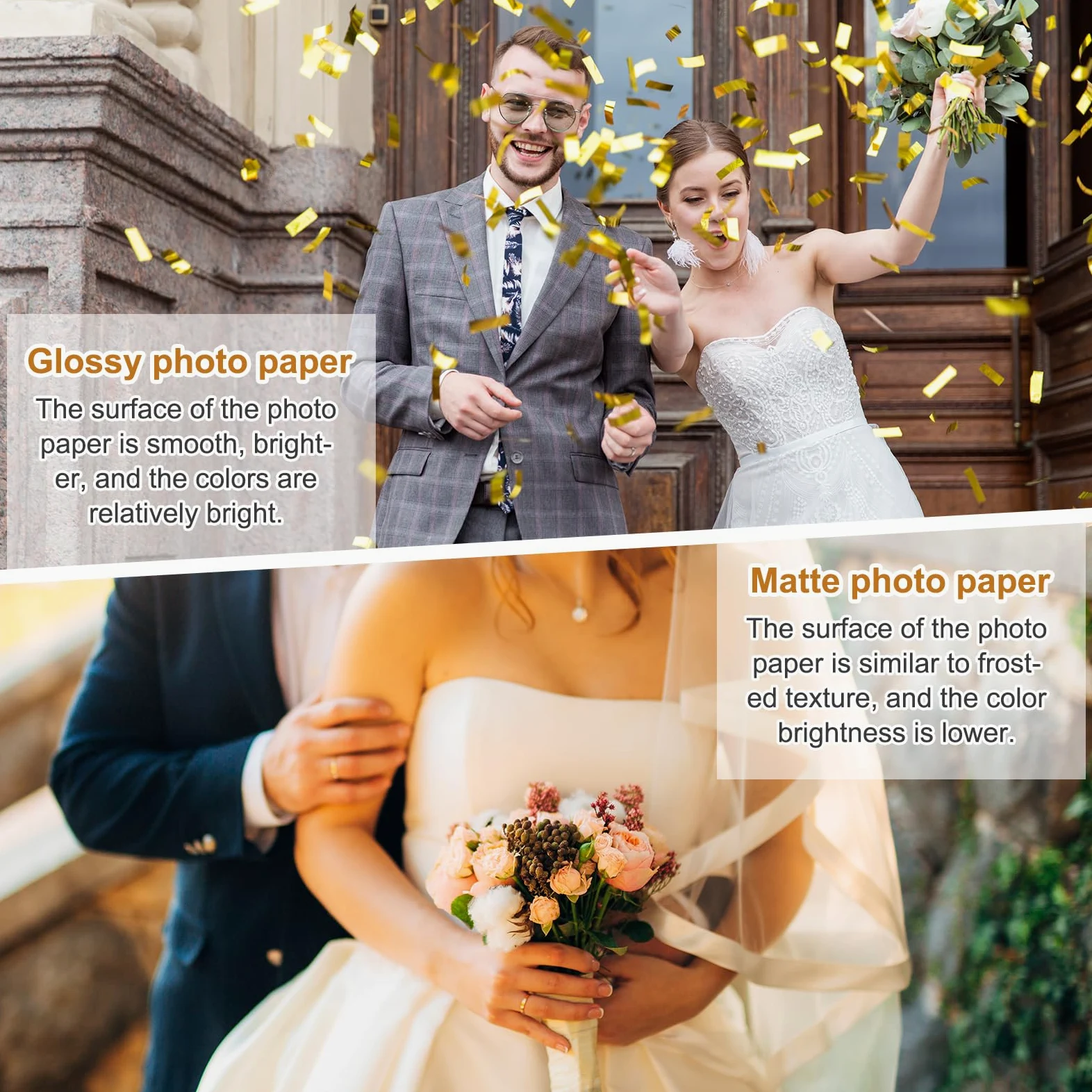 MECCANIXITY 100 fogli di carta fotografica lucida, 15,2 x 20,3 cm, 240 g/m², per stampanti a getto d'inchiostro, per realizzare immagini e biglietti di auguri