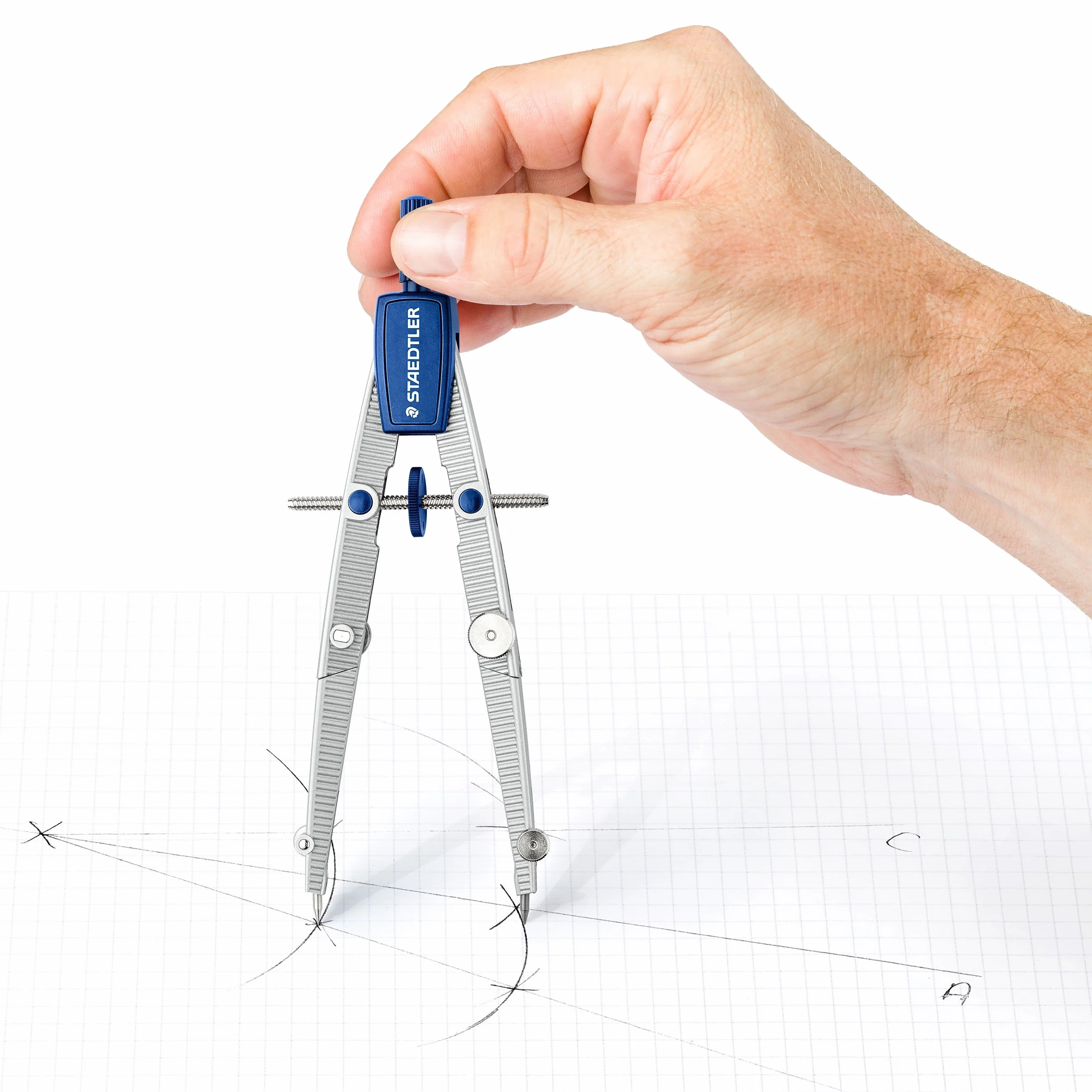Staedtler Noris Club 550 01 Set compasso con vite centrale Aluminium