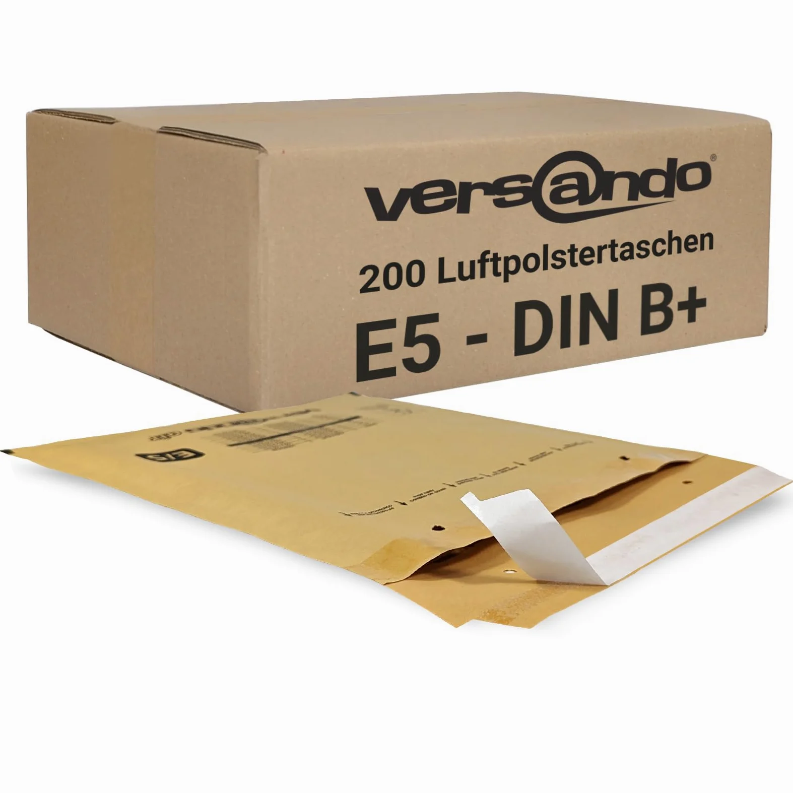 versando 200 buste imbottite E5, dimensioni interne 220 x 265 mm, | dimensioni esterne 240 x 275 mm, marrone/giallo oro per DIN B5/B+