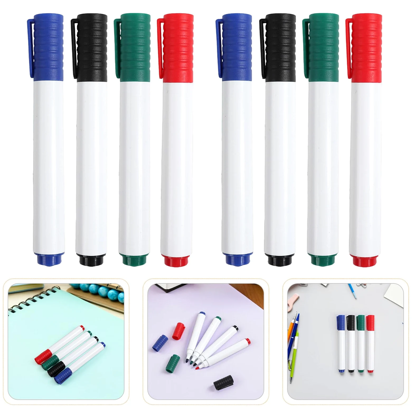 Pennarelli Cancellabili a Secco 24 Pezzi, Set 4 Colori per Lavagna Bianca, Vetro e Finestre, Pennarelli a Gesso Liquido Asciugatura Rapida per Scuole, Uffici e Ristoranti