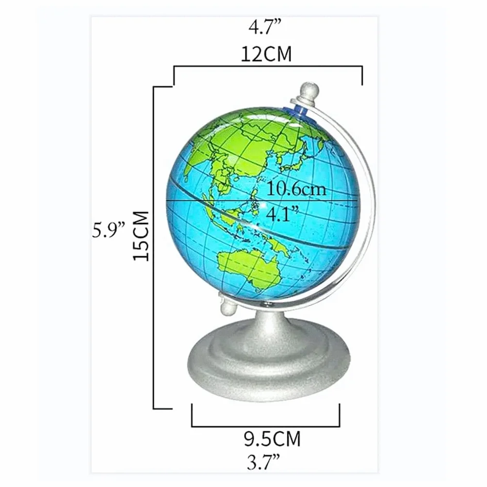 Globi Geografici Mappamondo da Tavolo con Base in Metallo Mappamondo Riutilizzabile per Bambini e Insegnanti Mappamondo geografico Piccolo per la casa Home Decor