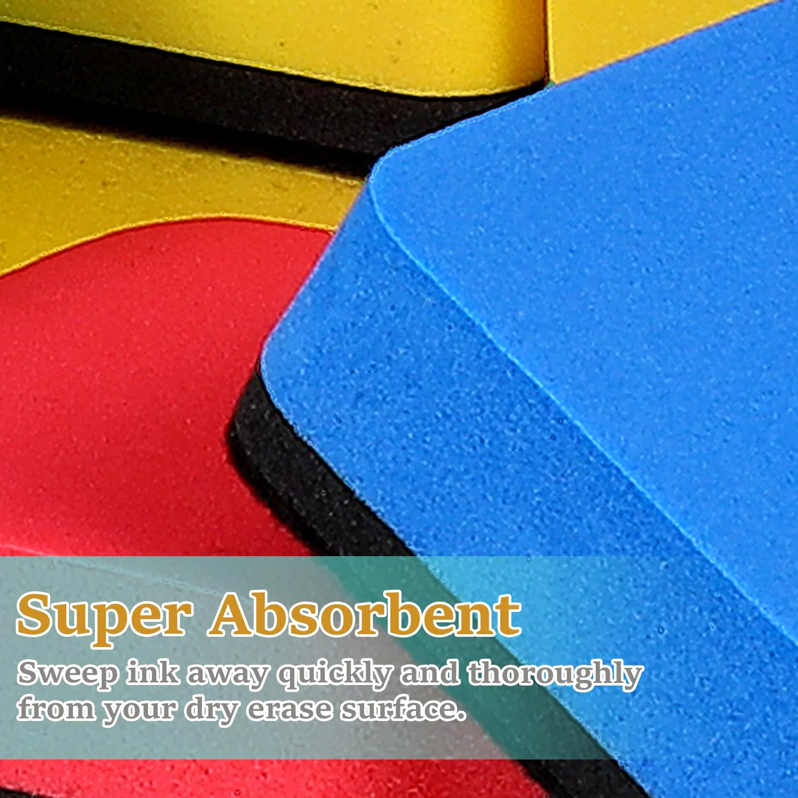 Confezione da 72 gomme cancellabili a secco, per lavagna bianca, piccole gomme cancellabili a secco, perfette per classe (set di 4 colori, 5,1 x 5,1 cm)