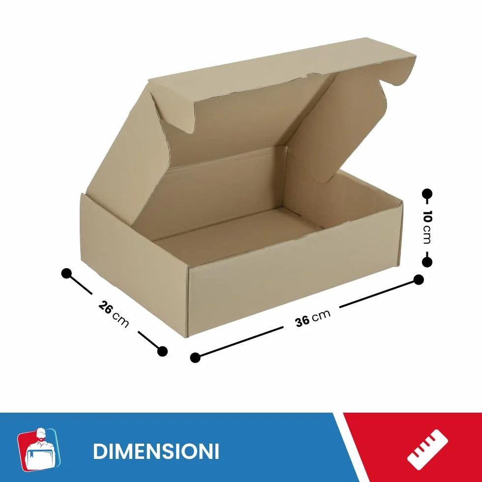 Scatole Trasloco Fustellate Piatte 36x26x10 20 Pz Doppio Strato Cartone Resistenti