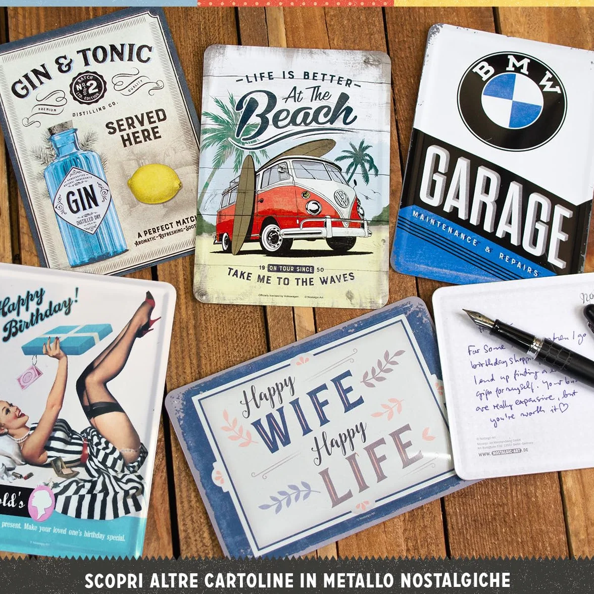 BMW Motorsport Cartolina in latta retrò 10x14 cm M Power E30 Official License Product