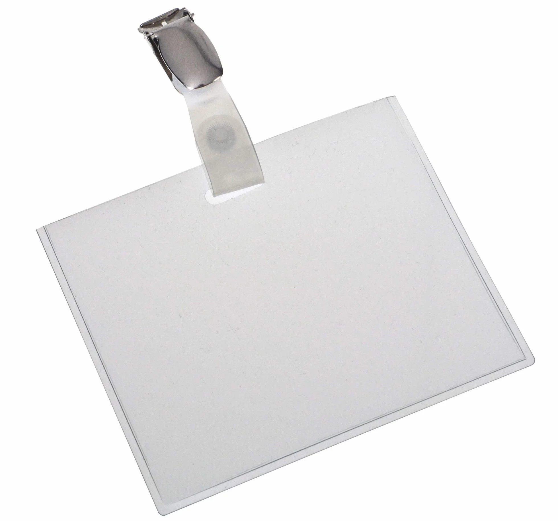 EUROPEL Porta Badge Clip Bretella 90×60mm PVC trasparente confezione 24
