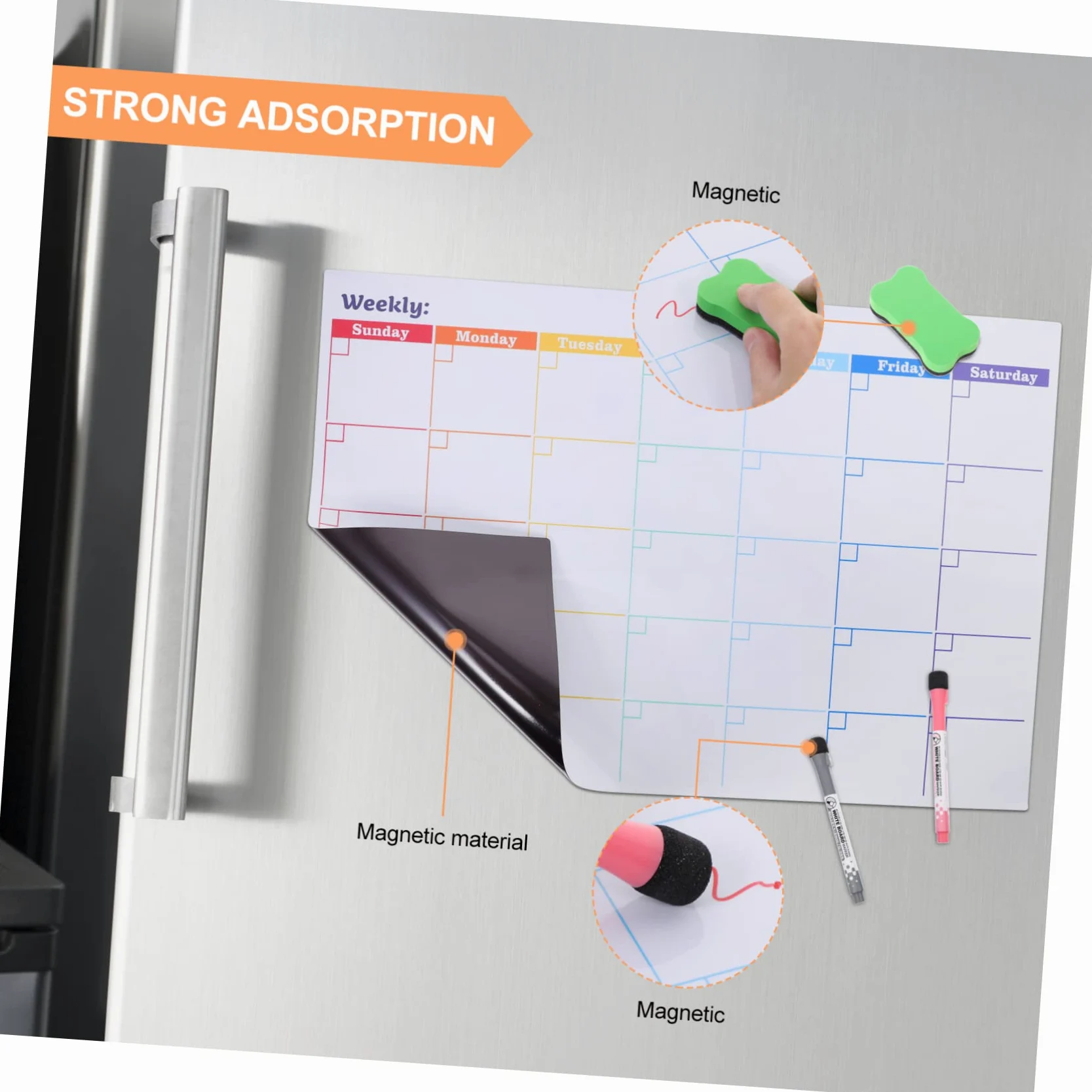 Ciieeo Lavagna Da Frigo Magnetica Calendario Cancellabile Secco Pianificatore Mensile Per Lavagna Bianca Calendario Magnetico Per Frigorifero