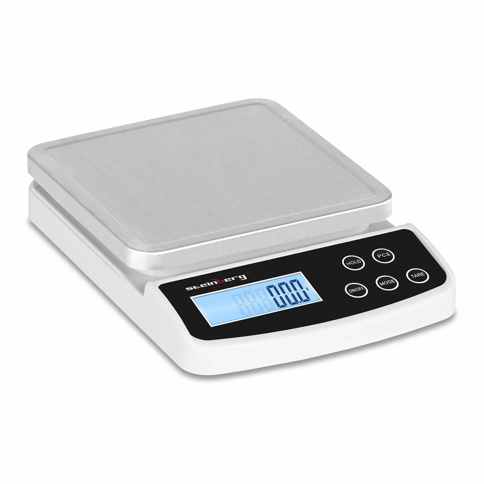 Steinberg BASIC SBS-LW-5000/100 Bilancia Elettronica Digitale Pesalettere 5 kg 0,1 g Schermo LCD Retroilluminazione Argento