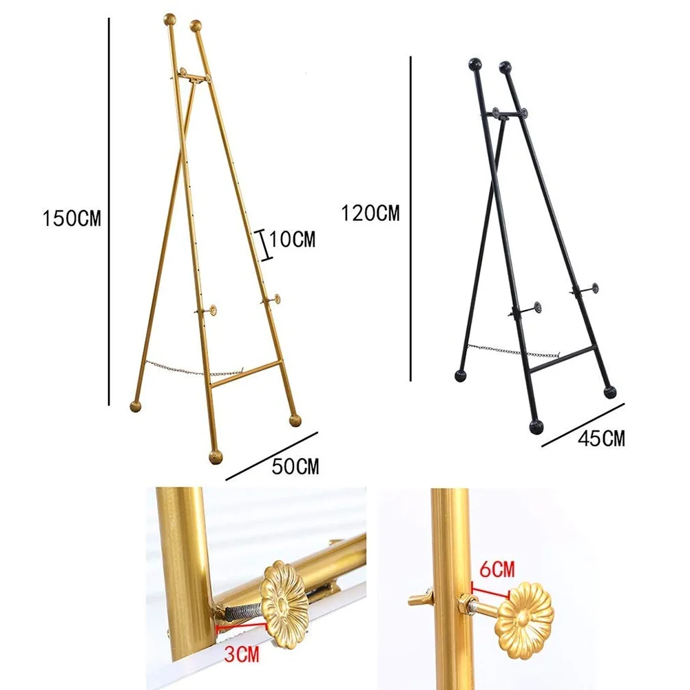 Espositore per Poster, espositore da Terra per Reception, espositore pubblicitario Pieghevole, espositore per Pittura Domestica, Adatto per Ufficio e Hotel，Gold Small