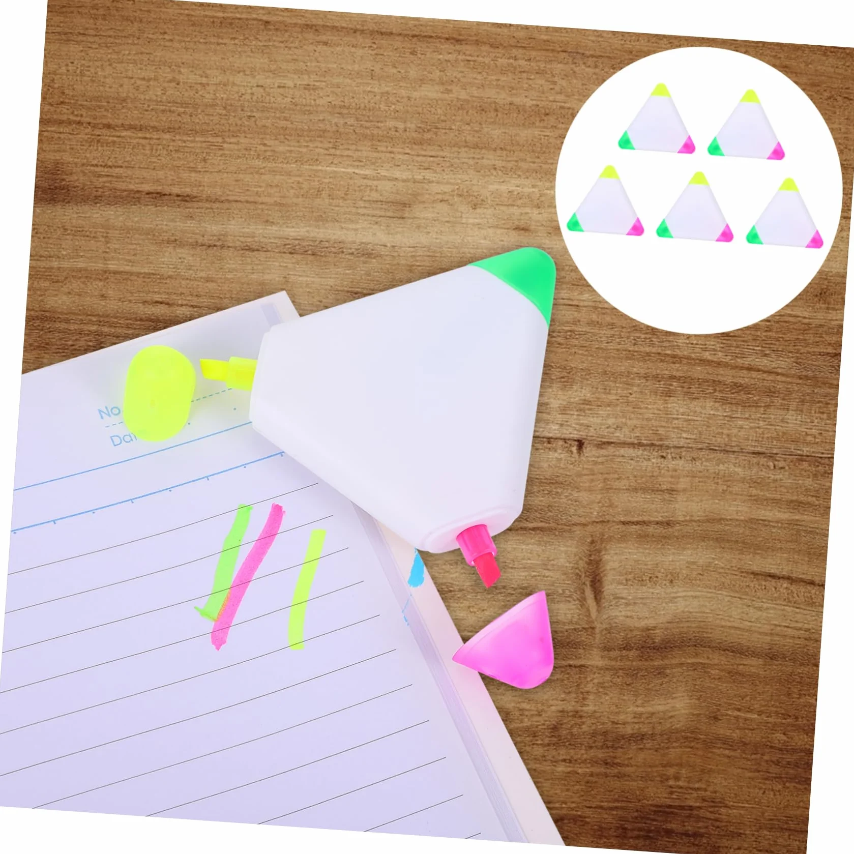 LALAFINA 15pezzi Evidenziatori Triangolari Ergonomici Con Colori Fluorescenti Per Studio e Ufficio Di Pennarelli Per Annotazioni e Segnatura Rapida