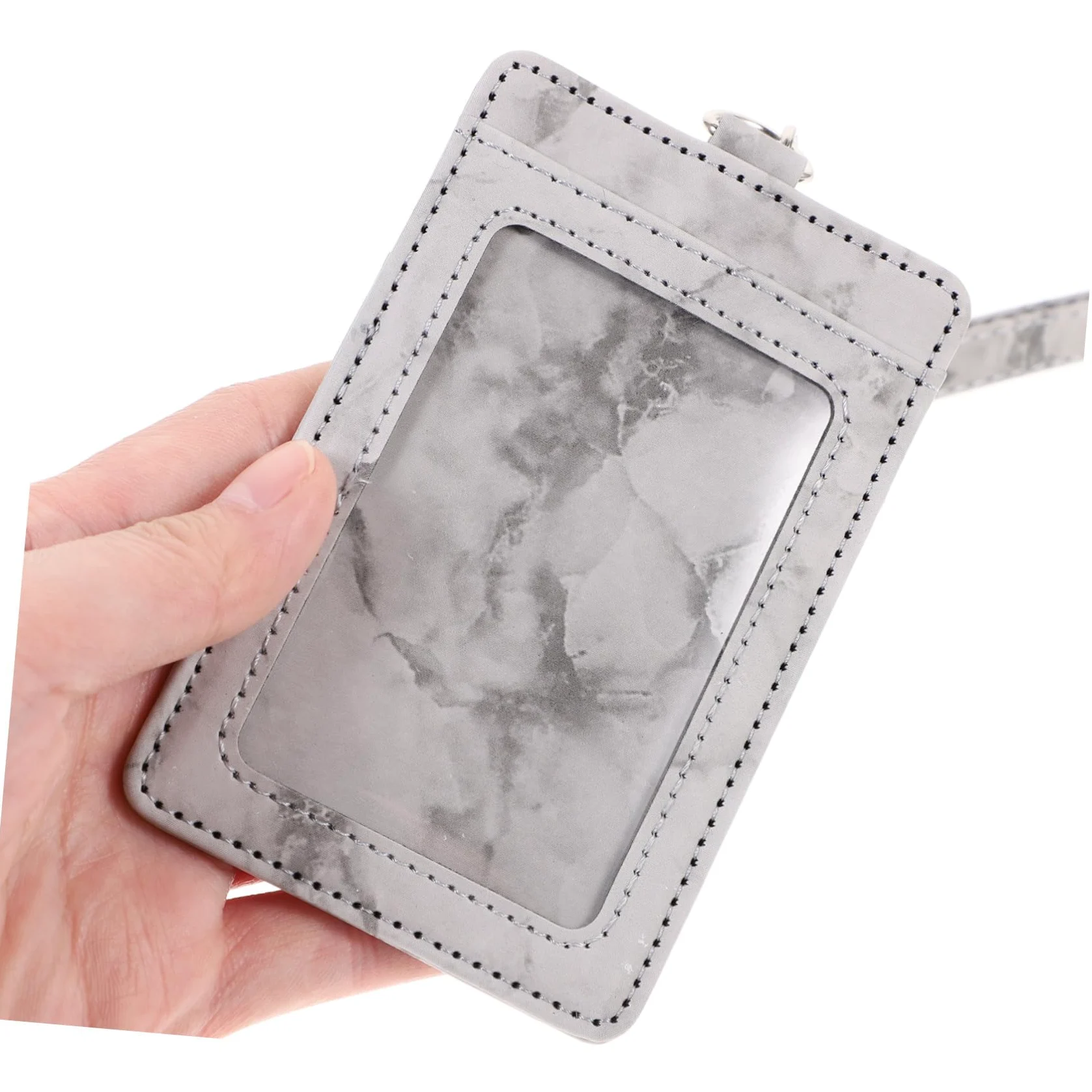 SHINEOFI 5sets Porta Badge Verticale Con Lanyard Rimovibile Porta Tessere Id Pu Con Design Elegante e Stile Marmo Per Ufficio Scuola e Eventi