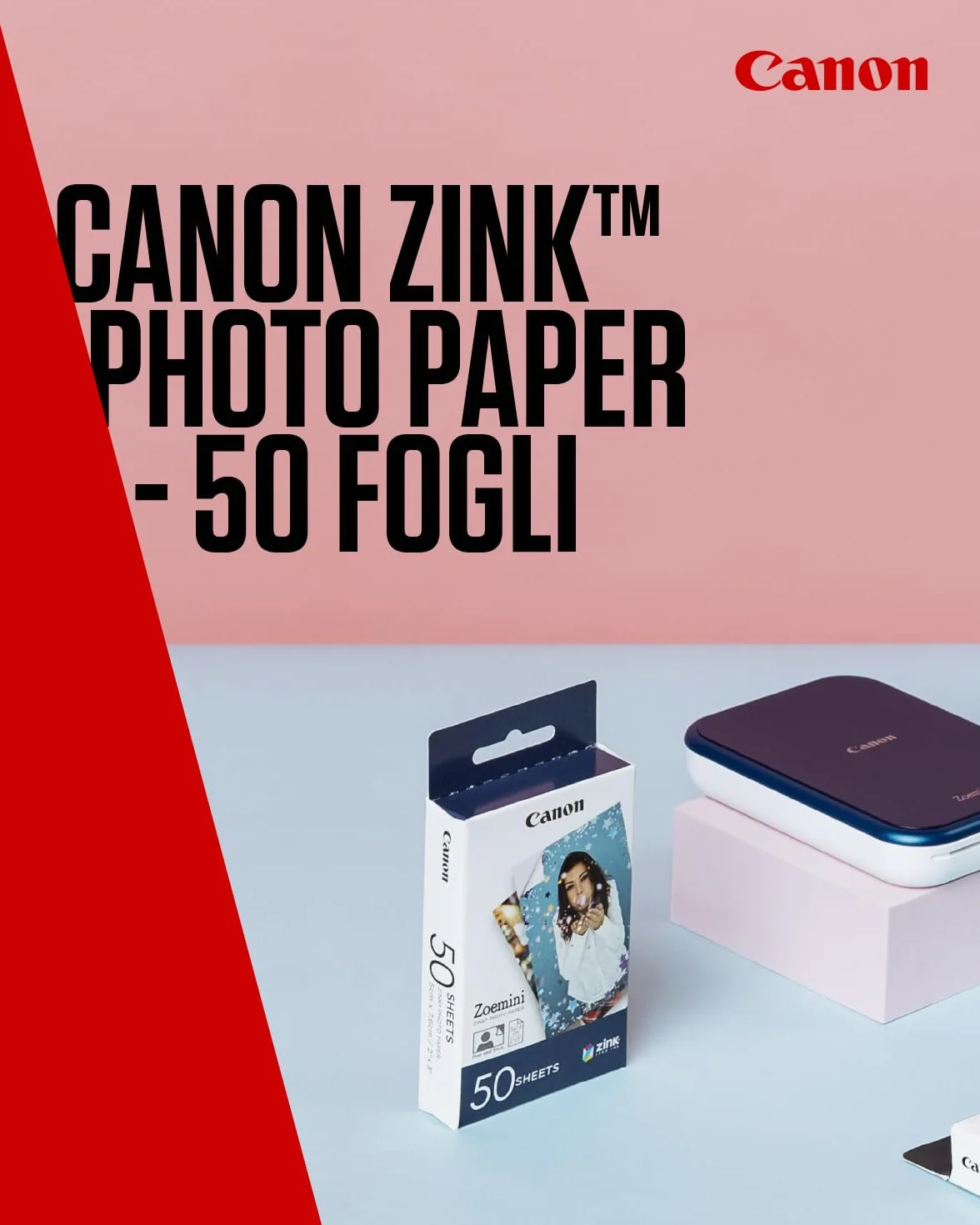 Canon Carta Fotografica Zink™ Adesiva 5x7,6 cm 50 Fogli