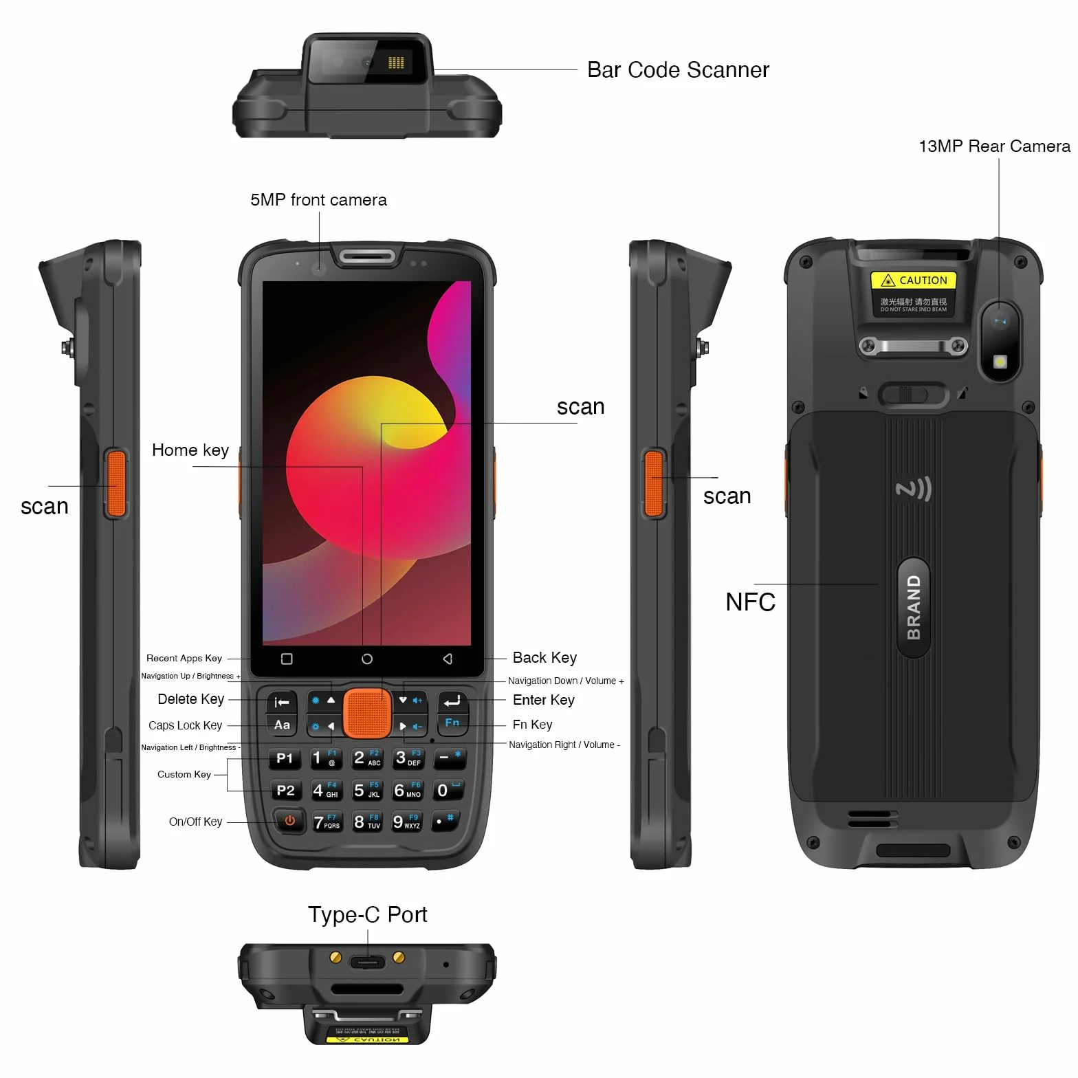 Kayoote S2 Scanner Di Codici A Barre Android 13 – PDA Portatile Con Motore K1, Lettura 1D/2D, Touchscreen HD 4", Wi-Fi & 4G LTE – Ideale Per Magazzino, Logistica & Tracciamento Asset