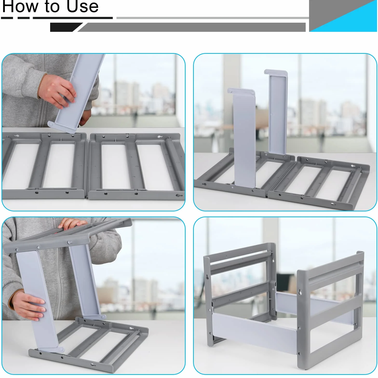 Scaffale per cartelle sospese in plastica grigia, formato A4, per ufficio e studio, organizzazione dati ospedalieri, dimensioni: 37x30x25 cm, con portadocumenti separato
