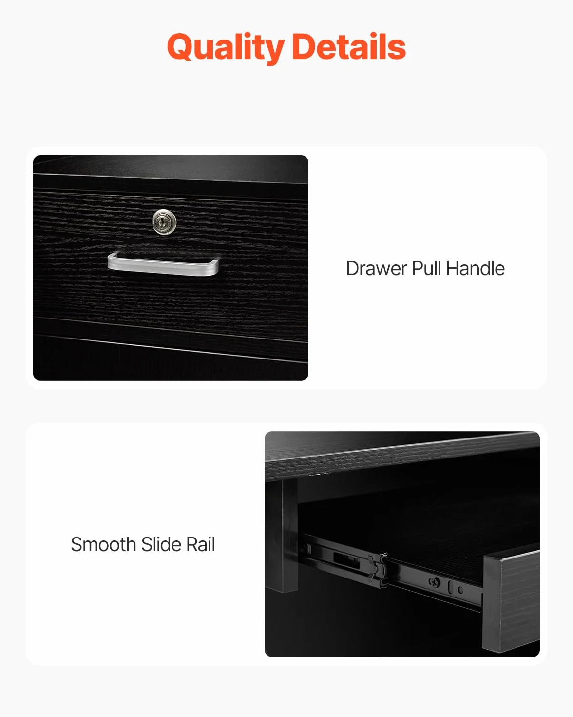 VEVOR Banco Reception 1600 x 600 x 1110 mm Tavolo da Banco Rettangolare, Tavolo di Vendita per Ufficio con Luce a LED, per Registratori di Cassa, Hall, Saloni di Bellezza e Uffici, Nero e Marrone