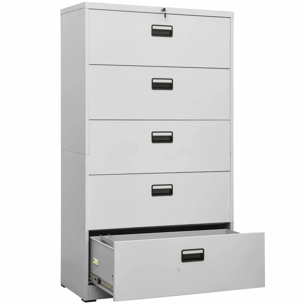 vidaXL Armadio Classificatore Grigio Chiaro 90x46x164 cm in Acciaio