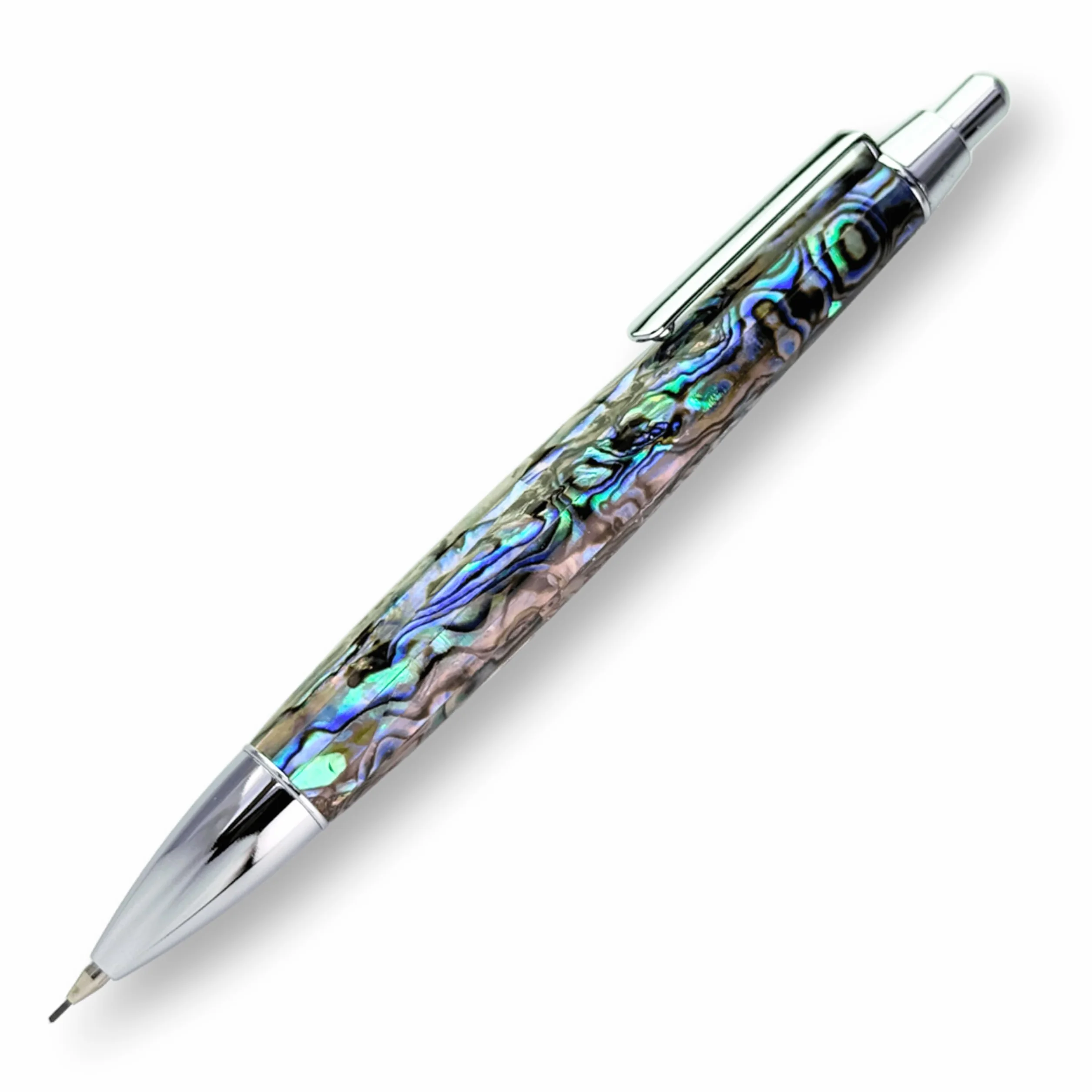 LACHIEVA LUX Matita meccanica in metallo Abalone Shell da 0,7 mm, per disegno e schizzi, include 12 mine di ricarica