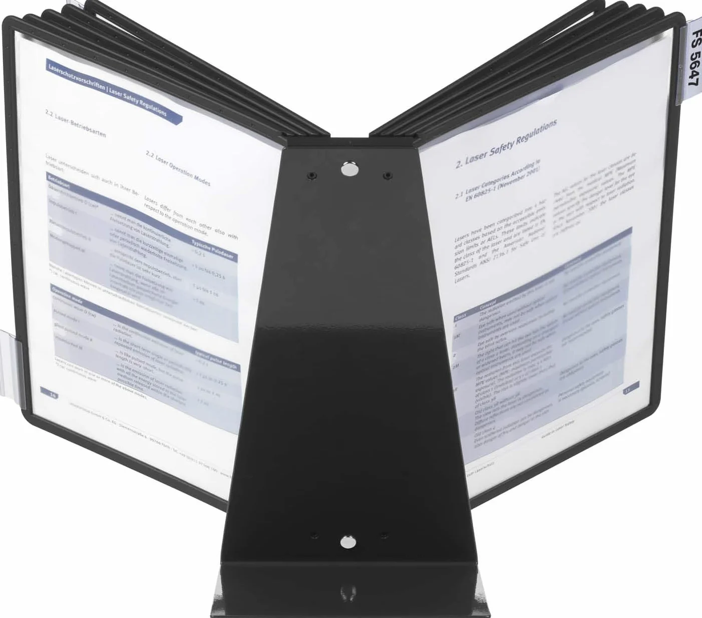 Leggio da Tavolo Vario Table 10, 10 Pannelli, Formato A4, Nero