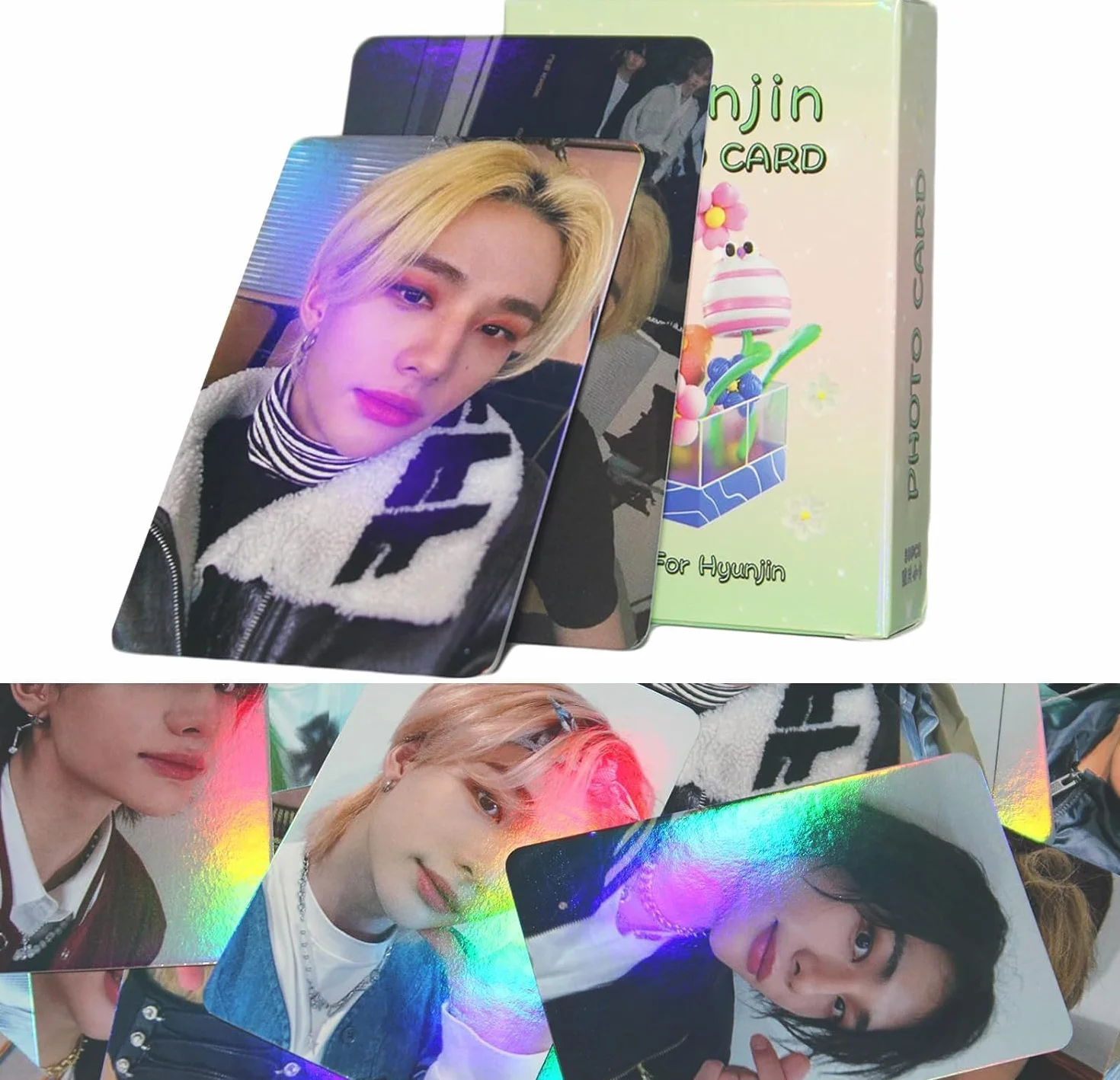 Stray Kids Hyunjin Photocard Laser New Album Mini Photo Card Mini Poster Fan Caedeu 50pcs