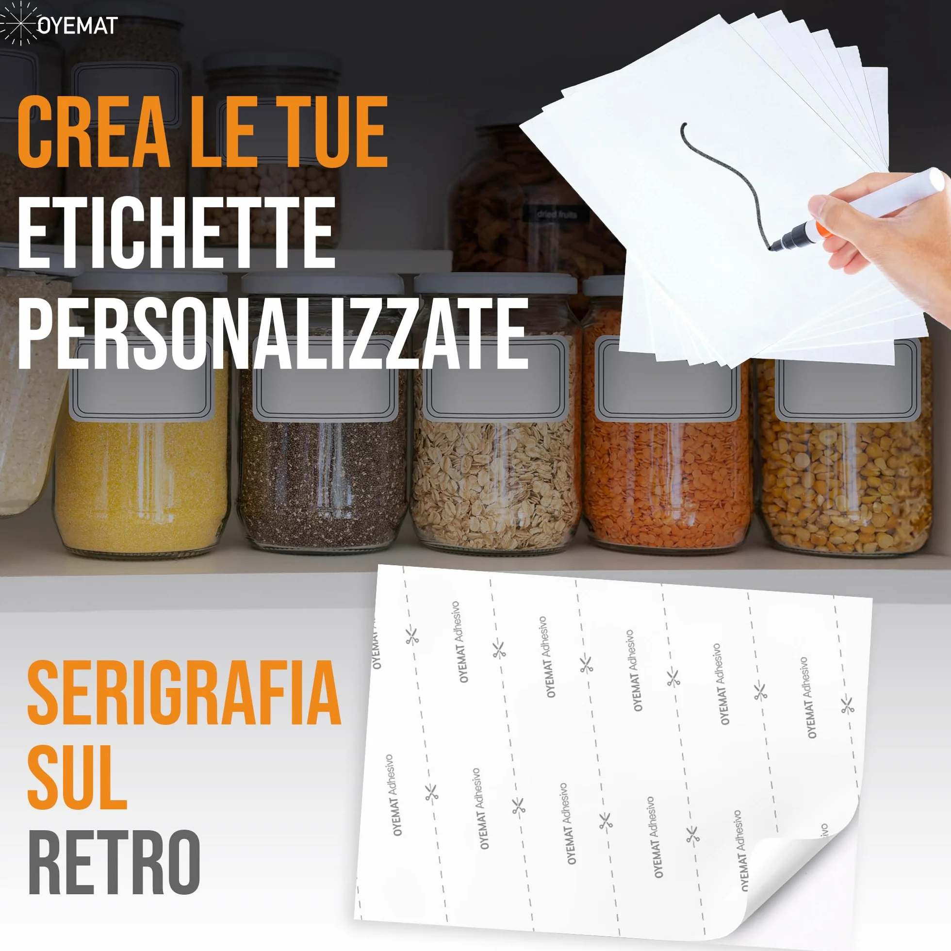 Carta Adesiva A4 50 Fogli 297x210 mm Etichette Stampabili per Stampanti Laser e Getto d'Inchiostro