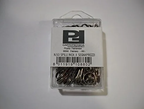 Spilli Acciaio Inox per Cartellini Segnaprezzo Conf. 50 pz