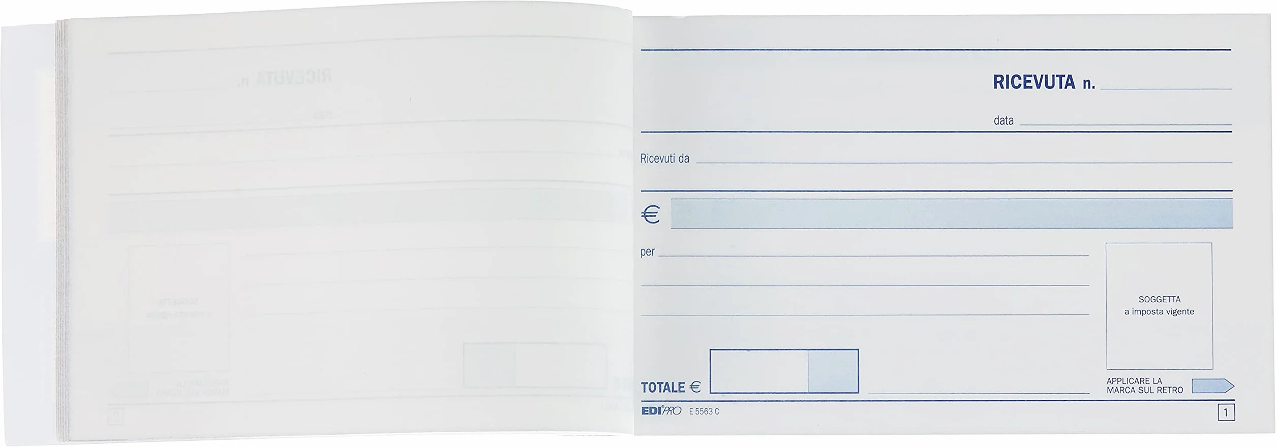 EDIPRO E5563C Blocco ricevuta generica 50x2 9,9x17 autoricalcante