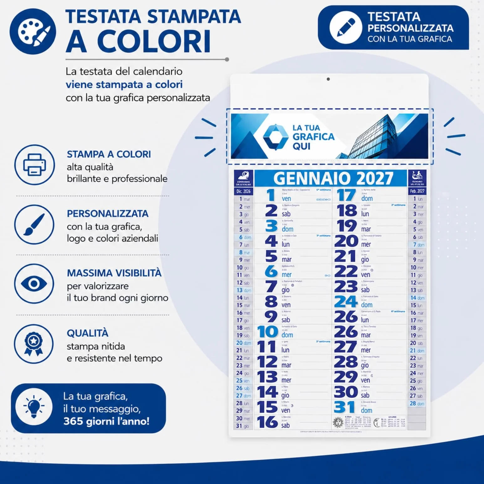 Calendari Personalizzati 2027 in Stock da 50 Pezzi Olandesi Medi da Muro Notes sul Retro per Gadget Pubblicitari di Fine Anno e come Omaggio per i Clienti o Regali Aziendali | PA620-50