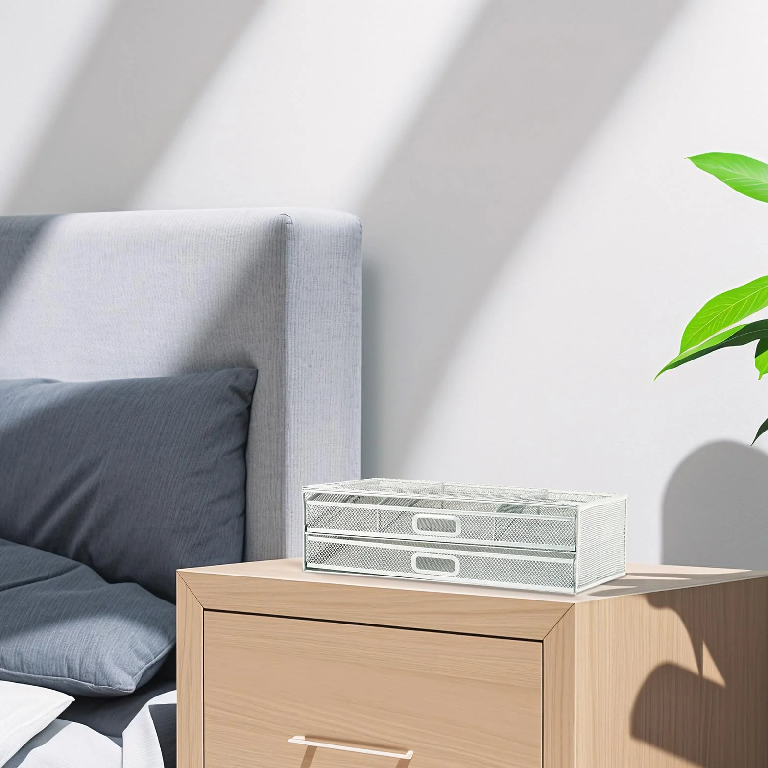 Cassetto sotto scrivania rinforzato 2 cassetti scorrevoli A4 organizer portaoggetti metallo