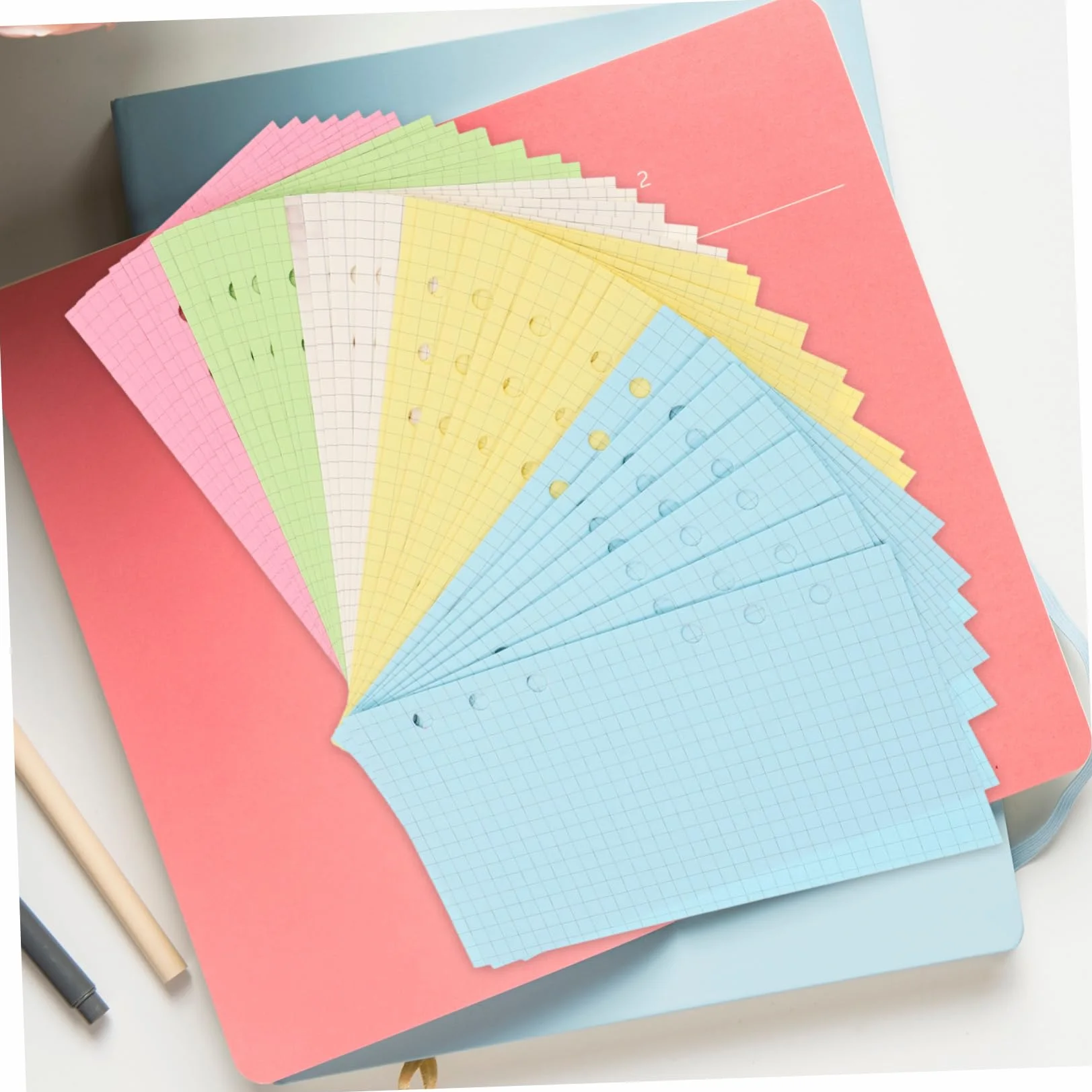 Homoyoyo Set da 2 Confezioni Carta per Planner a 6 Anelli Pagine Staccabili per Scuola e Casa
