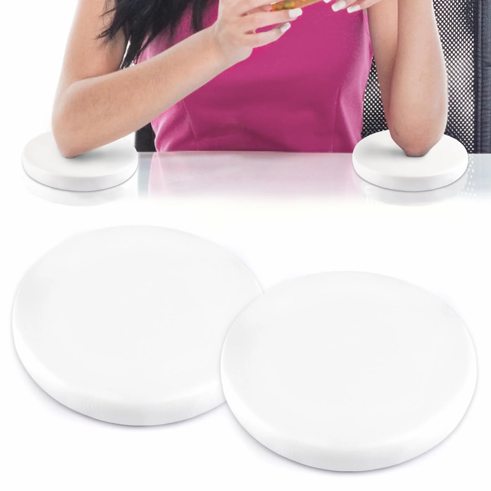 TOROKOM 2 ergonomiczne podkładki pod łokcie do biurka z antypoślizgową podstawą, podkładki pod nadgarstki do biura, komputer (biały)