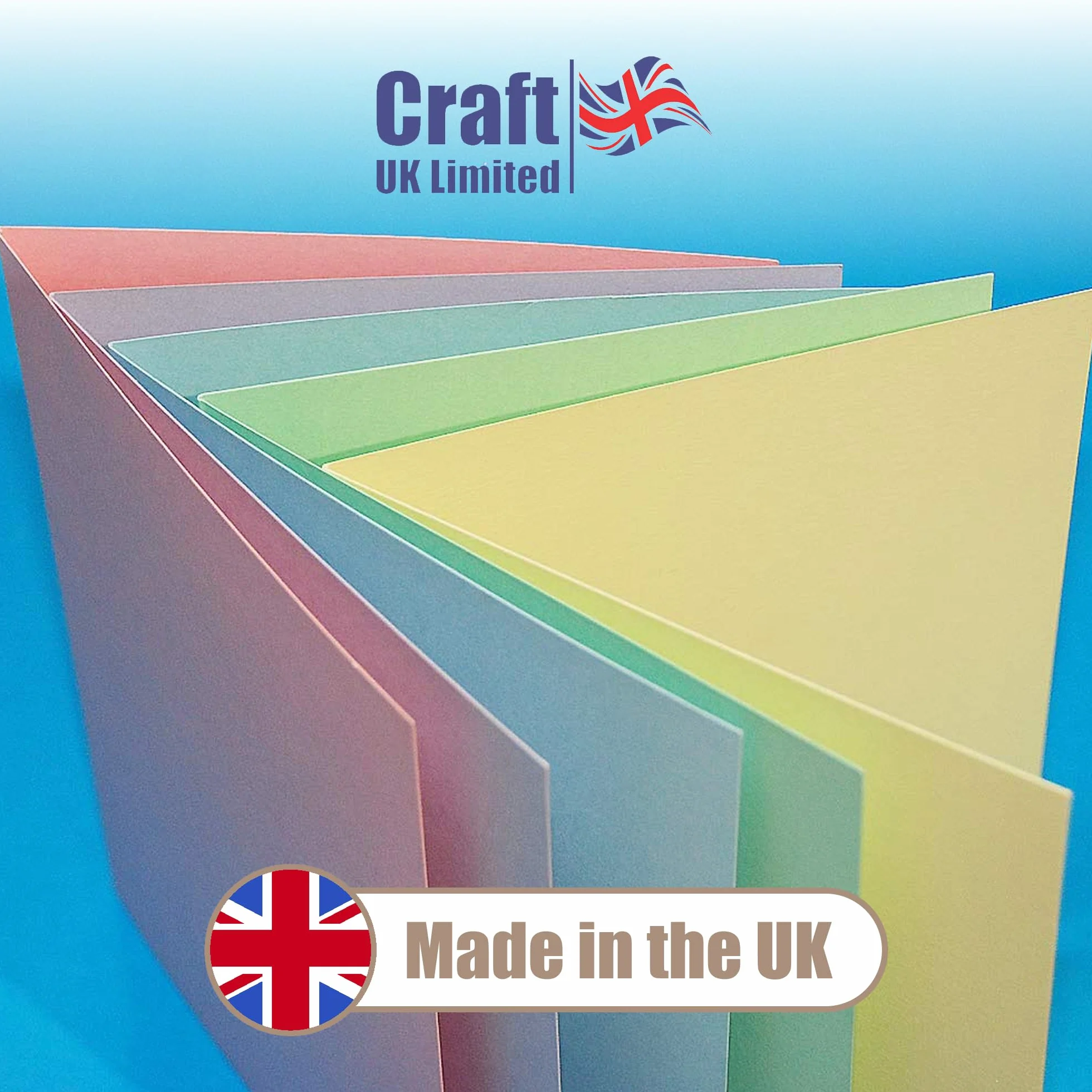 Craft UK 2350 Biglietti e Buste 5x5 cm Colori Pastello Confezione da 50
