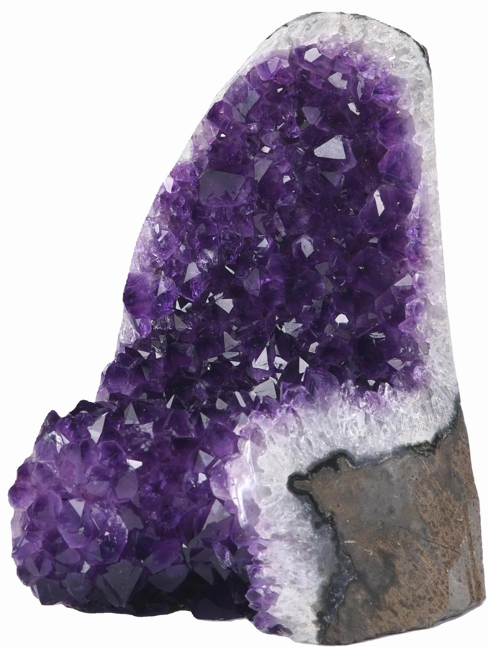 Extreme Rocks & Fossils Natural Amethyst Cluster with Polished Edges [1.5 to 2 lb.] Real Raw Geode Healing Crystal Rock from Uruguay, Deep Purple Decor And a Free Velvet Pouch of Rose Quartz
