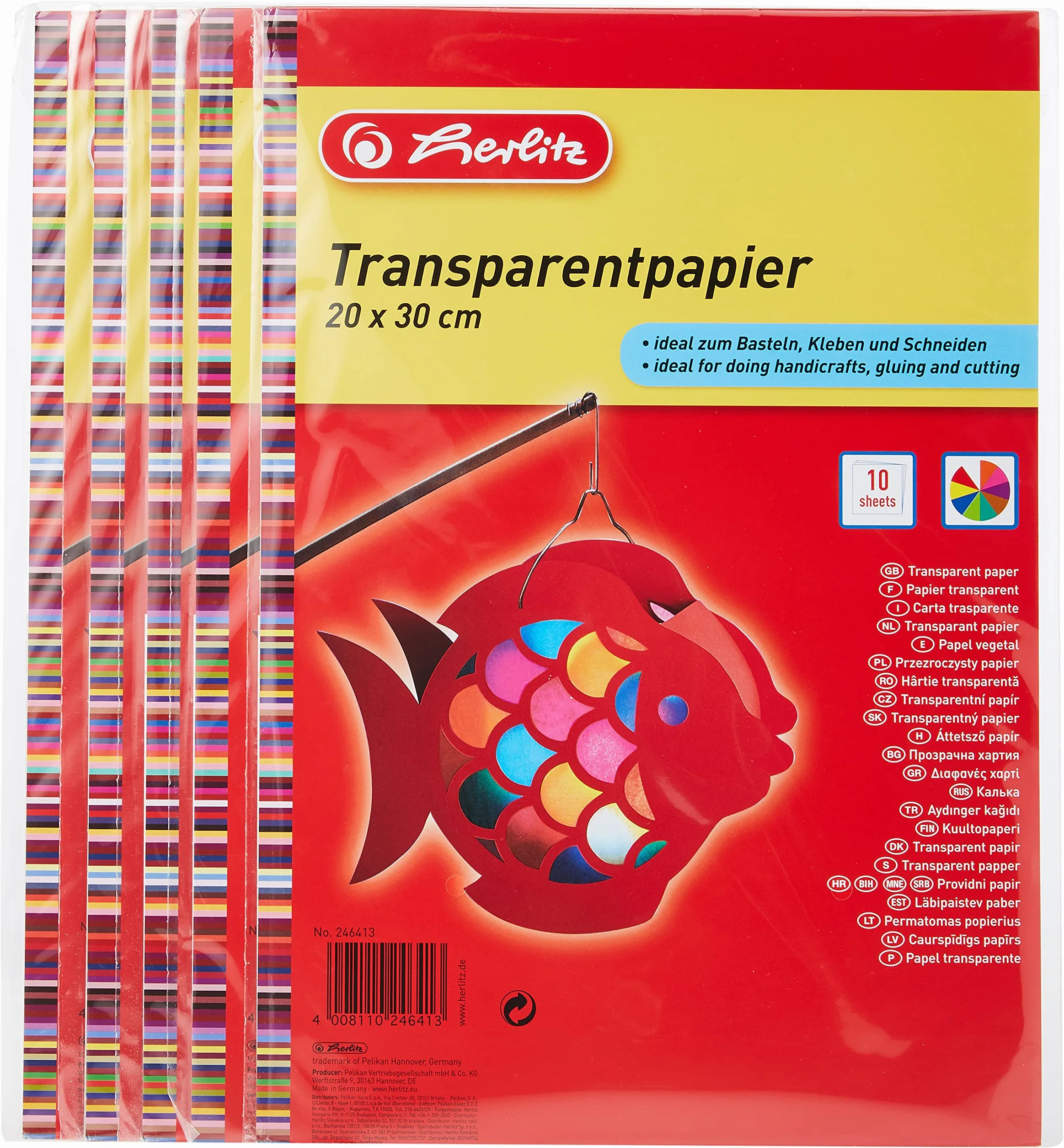 Herlitz Carta trasparente 20 x 30 cm 10 fogli confezione da 5 pezzi