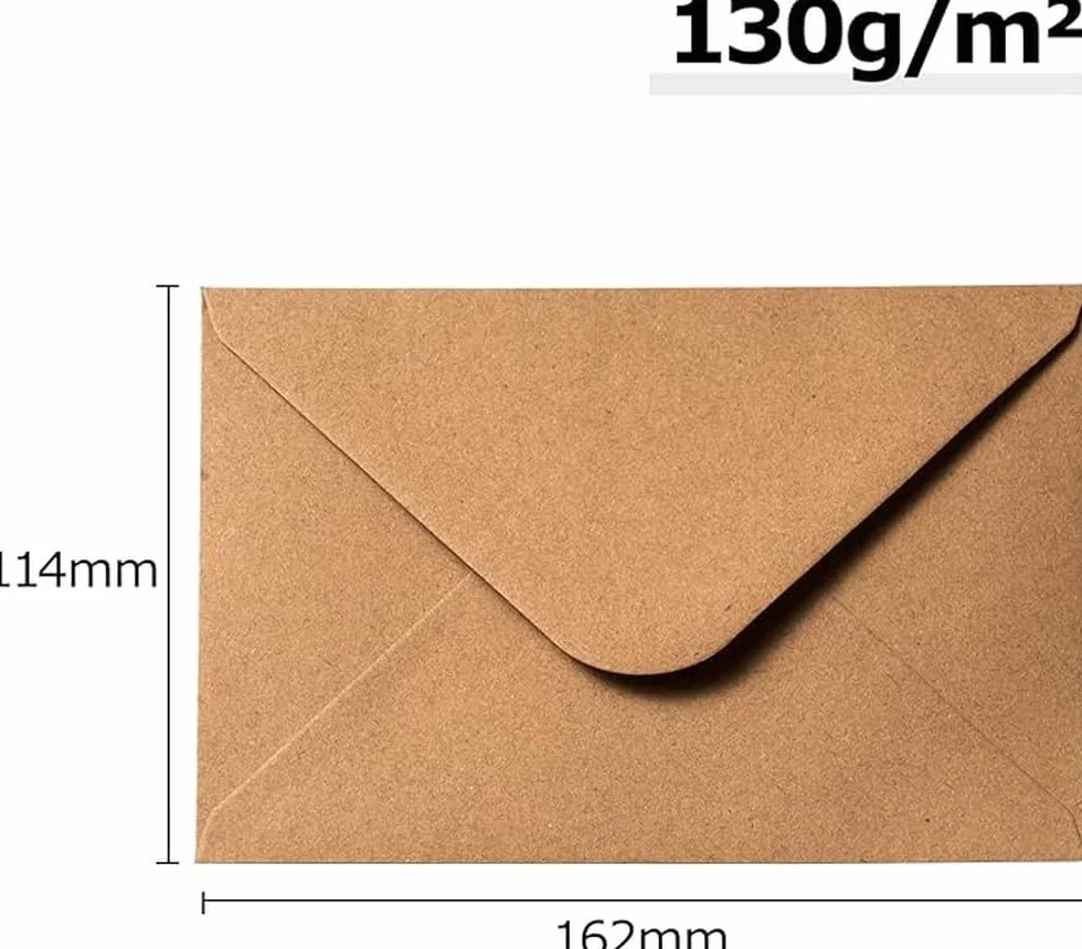 Noa Home Deco buste Autosigillante C6-162 x 114 mm 100 pezzi carta kraft antica senza finestra
