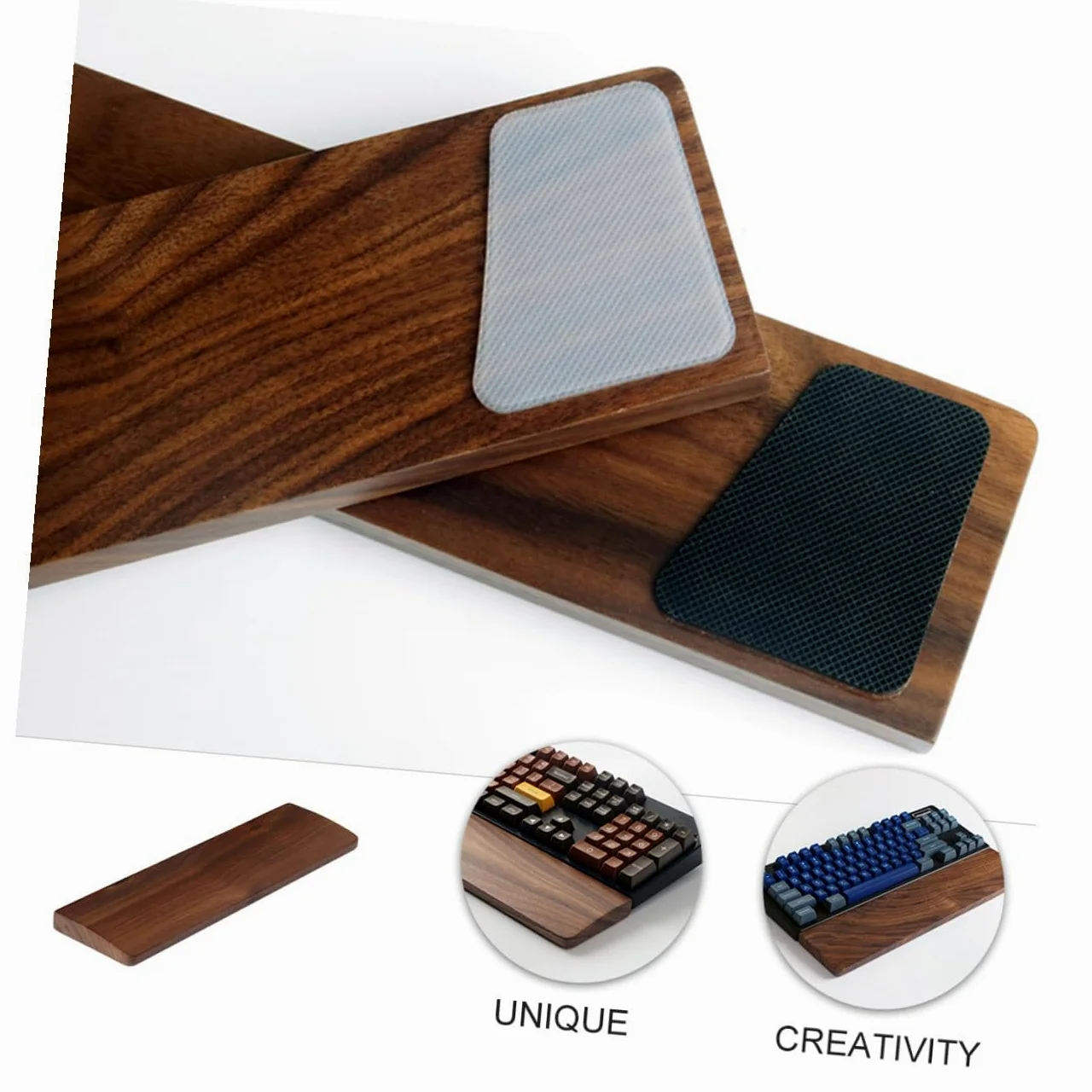 Mobestech Poggiapolsi in Legno Per Tastiera Poggiapolsi Per Computer Design Ergonomico Supporto Per Polso in Legno Massello Texture Naturale Allevia Affaticamento e Dolori Da Digitazione