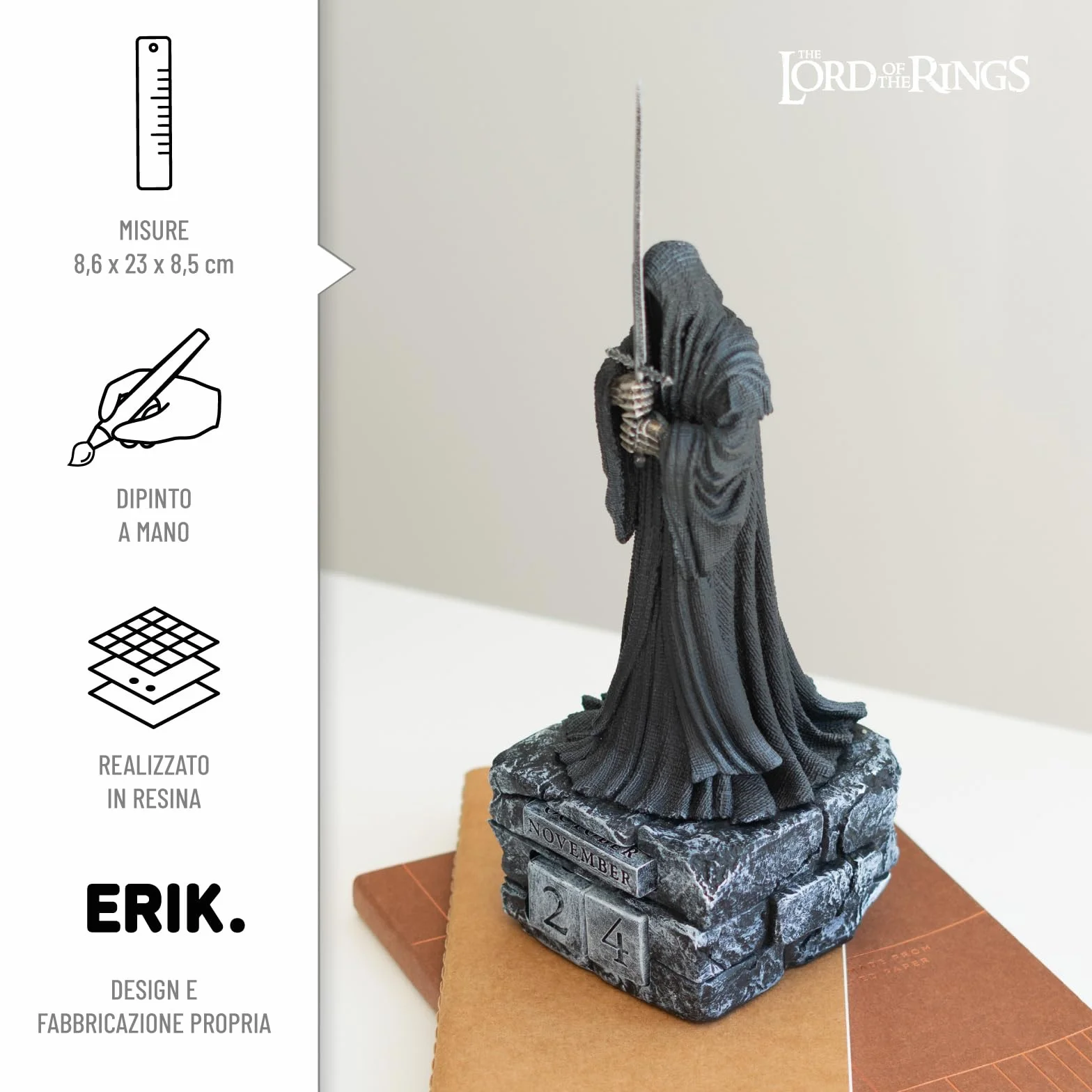Grupo Erik Calendario Perpetuo Il Signore degli Anelli Nazgul 3D - Calendario da Tavolo Signore degli Anelli Gadget | Decorazione da Scrivania per Fans Lord of the Rings (9 x 9 x 23 cm)