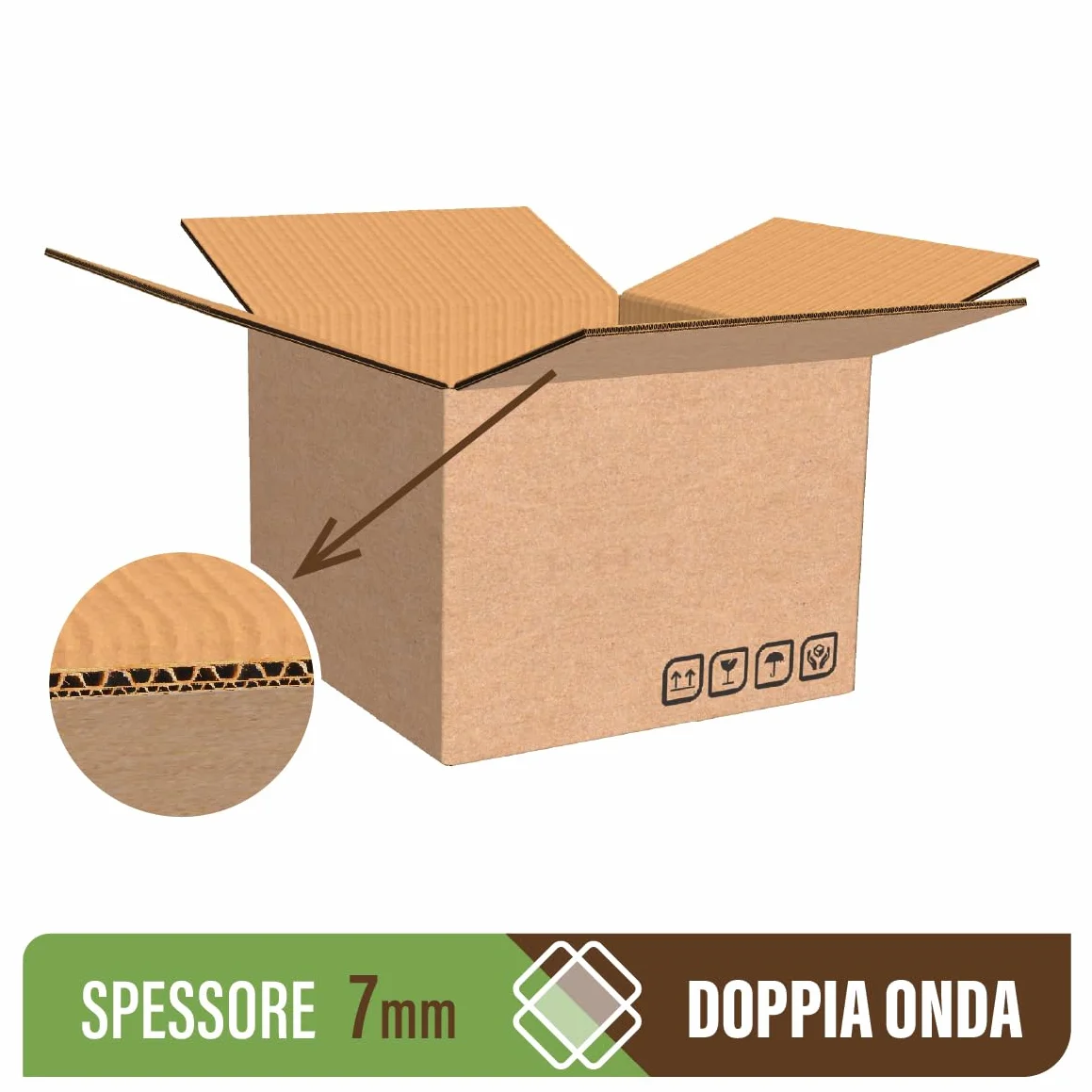 LA MIA SCATOLA - Scatole di Cartone Doppia Onda, 60x60x50 cm, Confezione da 10 Pezzi, Resistenti per Trasloco e Imballaggio FSC® MIX CERT. SGSCH-COC-090125