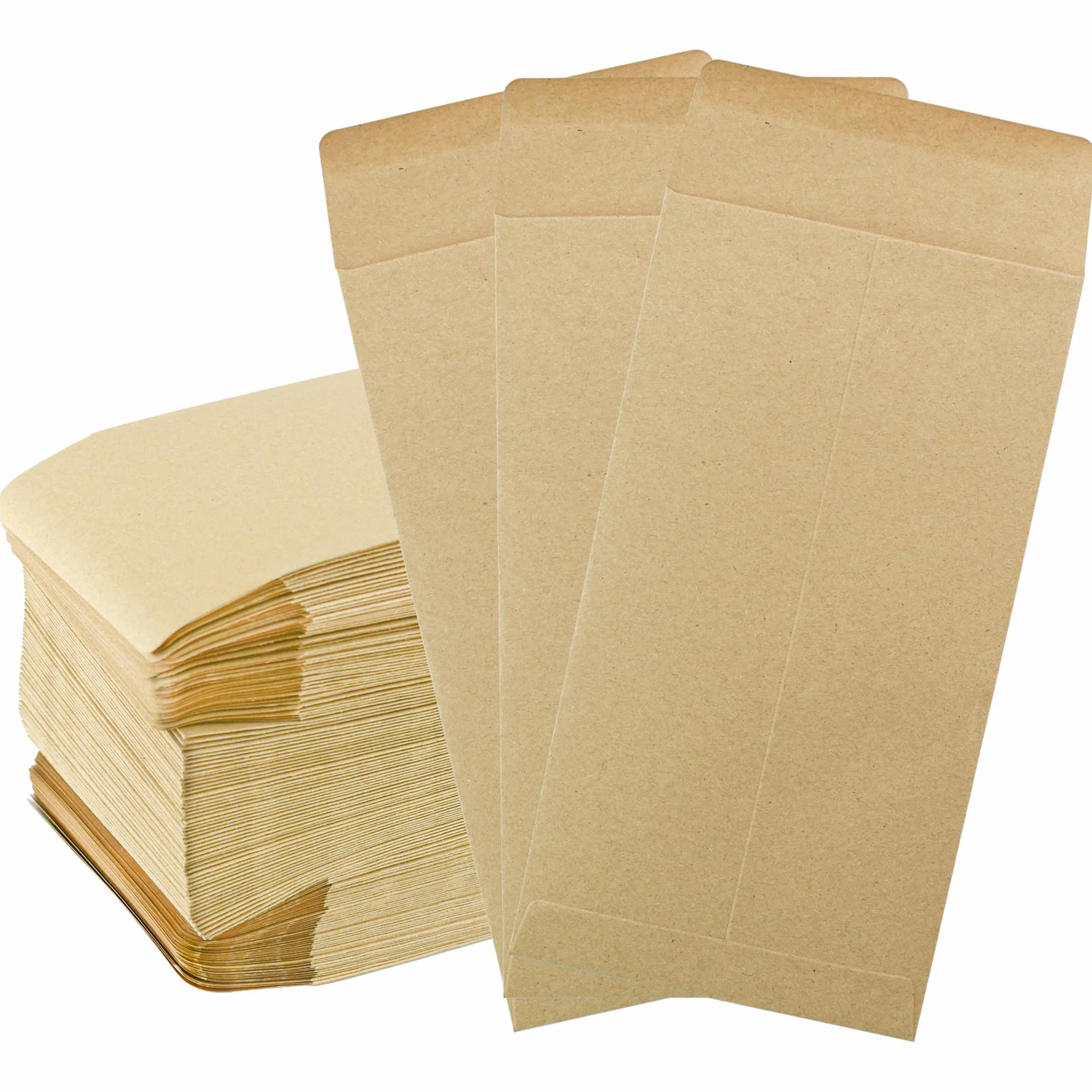 VANRA 150 Buste per Monete in Carta Kraft con Linguetta Gommata 8,9 x 16,5 cm
