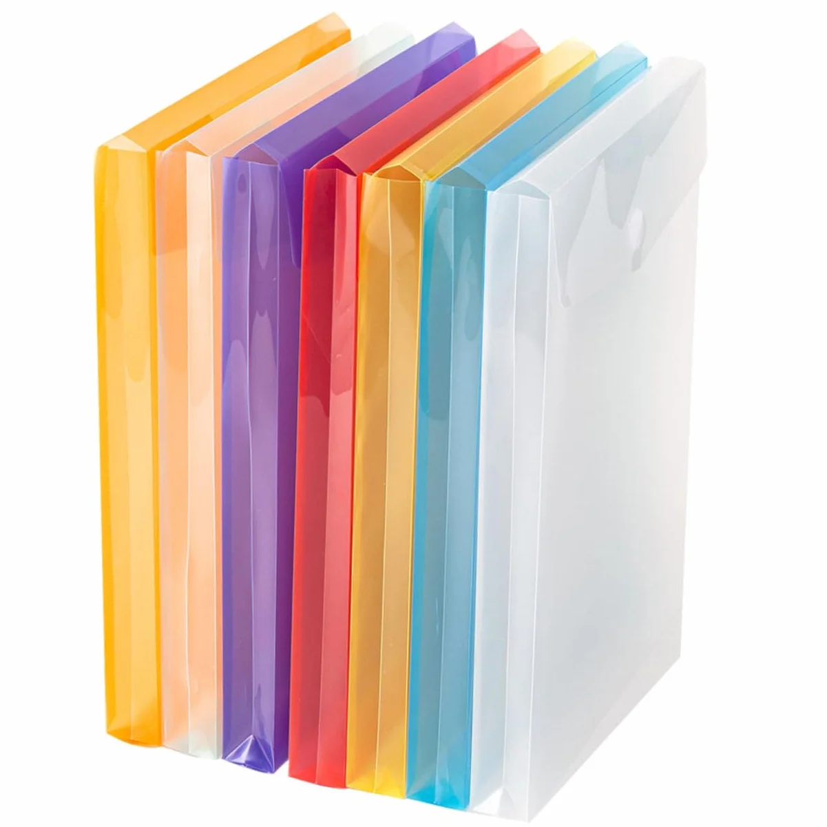 VILLCASE 3 Set Di Cartelle Portadocumenti Per Ufficio Cartelle Portadocumenti Con Bottone Automatico Formato A4 in Plastica Sicura 7 Pezzi*3
