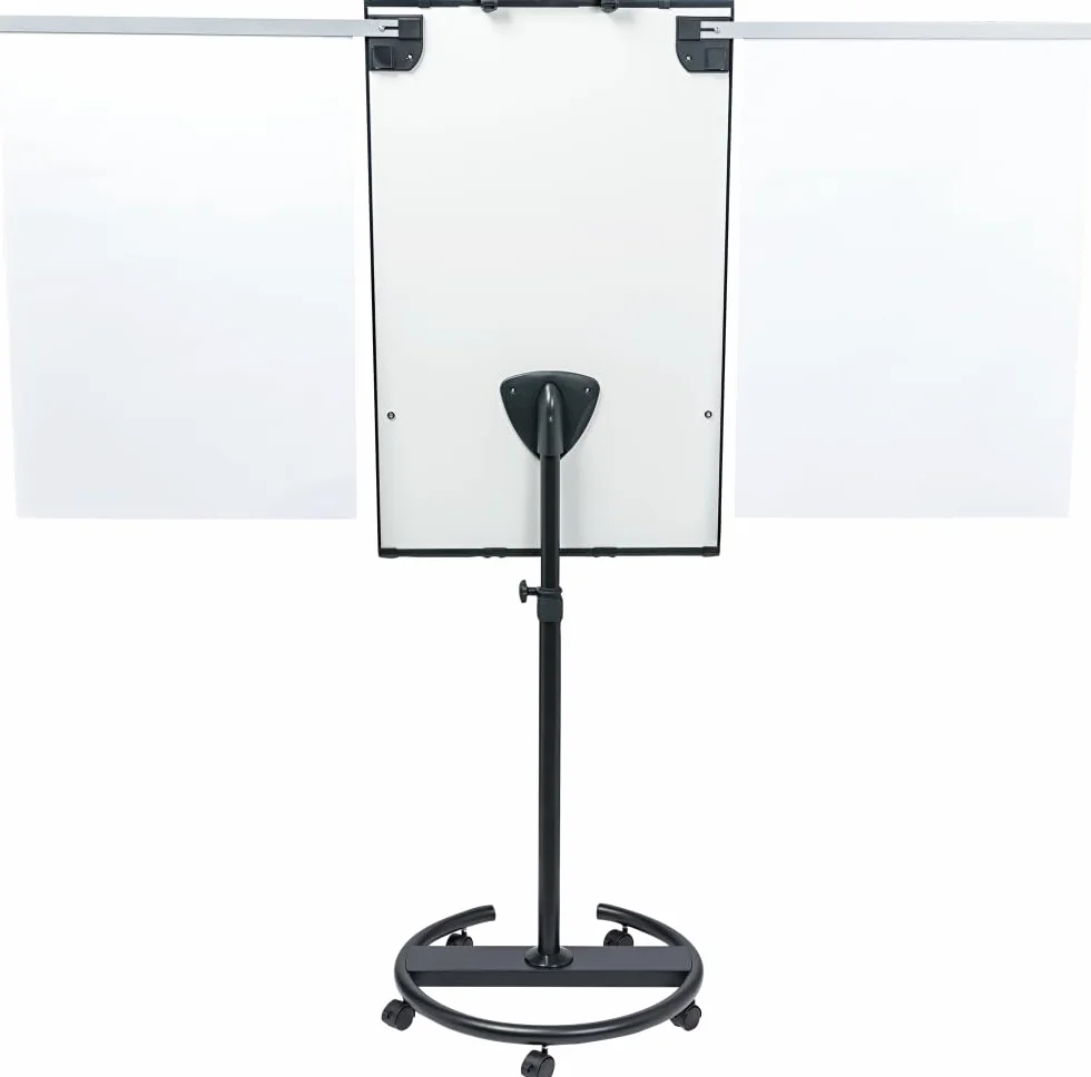 Legamaster Lavagna a fogli mobili triangolari universale – Superficie magnetica e lavabile a secco (68 x 105 cm) – Base rotonda – Nero – ideale per riunioni e brainstorming