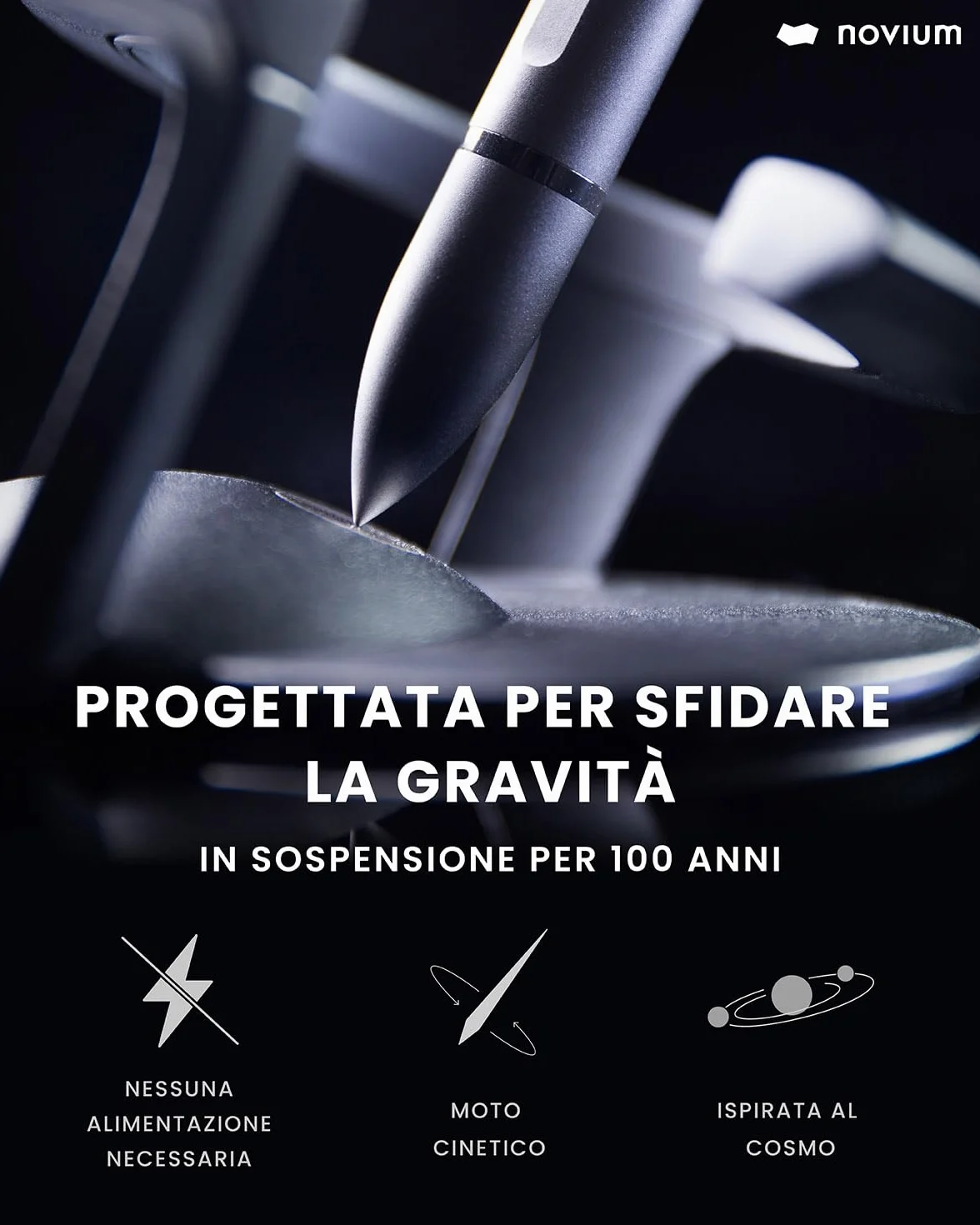 Novium Hoverpen Interstellar Penna fluttuante da scrivania levitazione magnetica Space Black