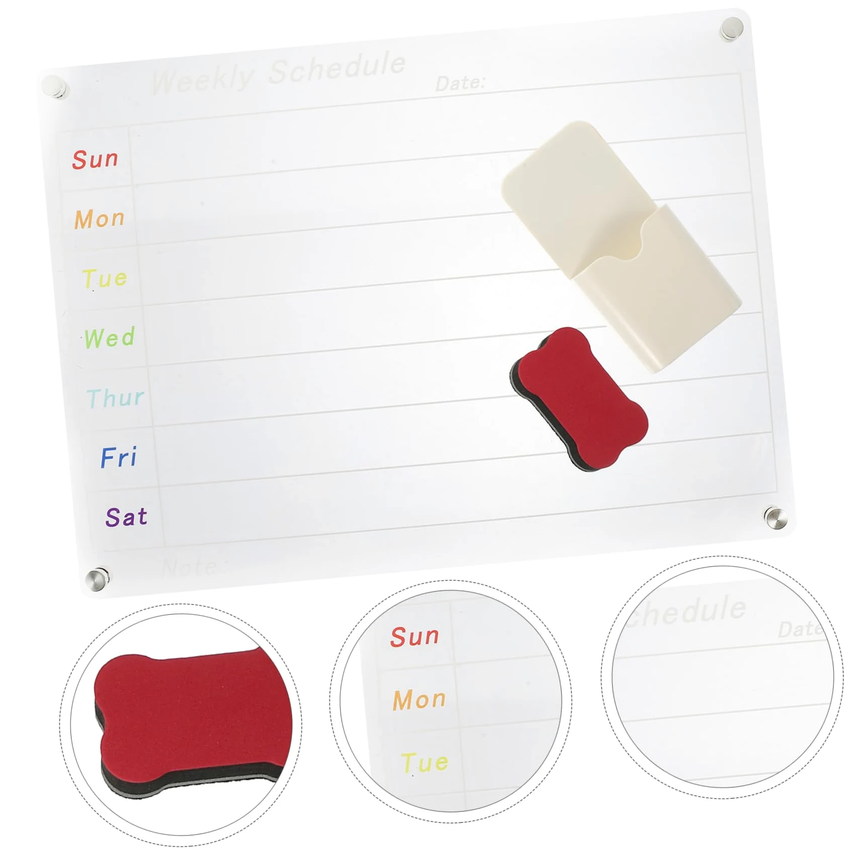 NUOBESTY Lavagna Magnetica Trasparente Per Frigorifero Pianificatore Settimanale Cancellabile Acrilico Lavagna Da Cucina Per Organizzazione e Promemoria Design Magnetico Per Superfici Lisce