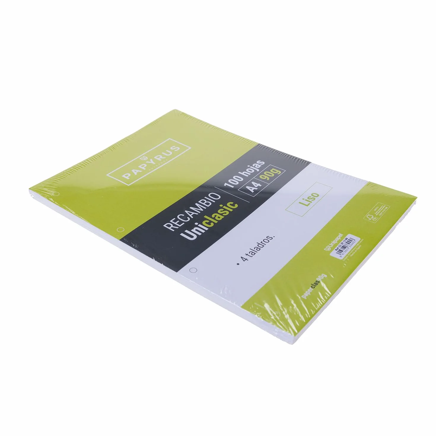 Unipapel A4 Lisci Ricambio 100 Fogli 90 g Carta Certificato FSC Bianco