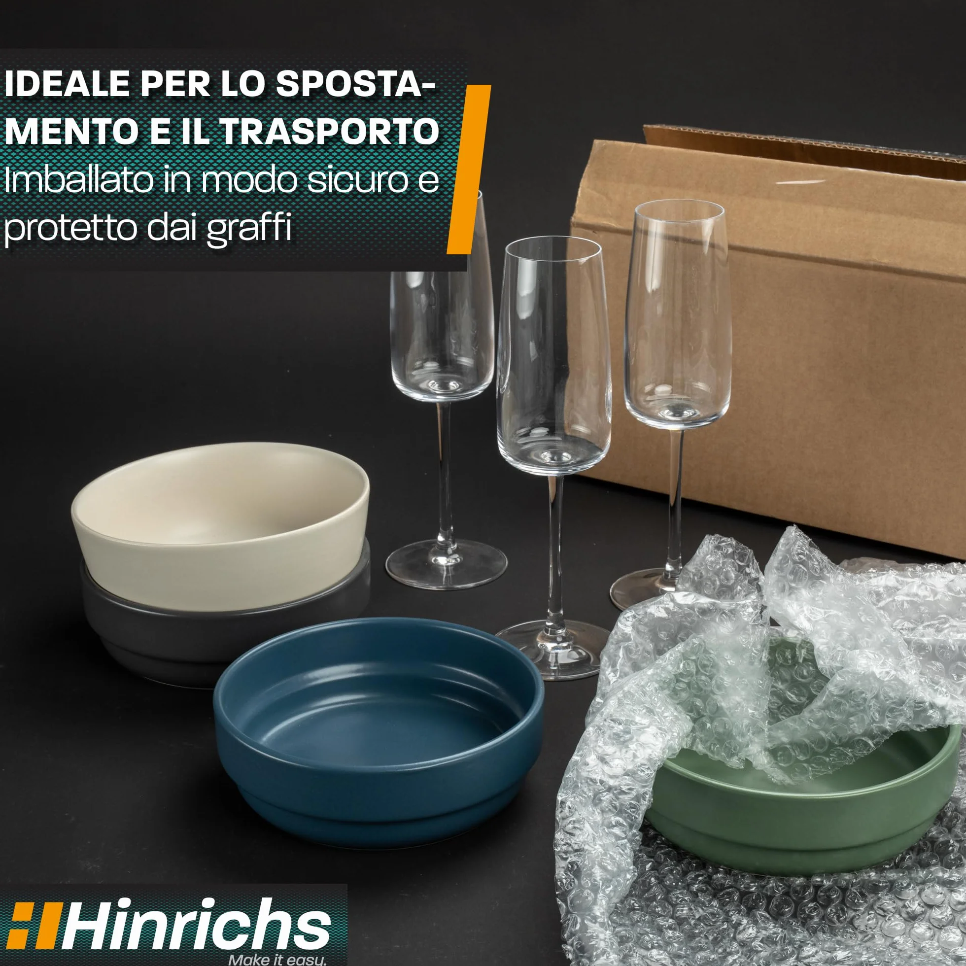 Hinrichs Rotolo Pluriball Imballaggio 10m Riciclabile Bolle Oggetti Fragili